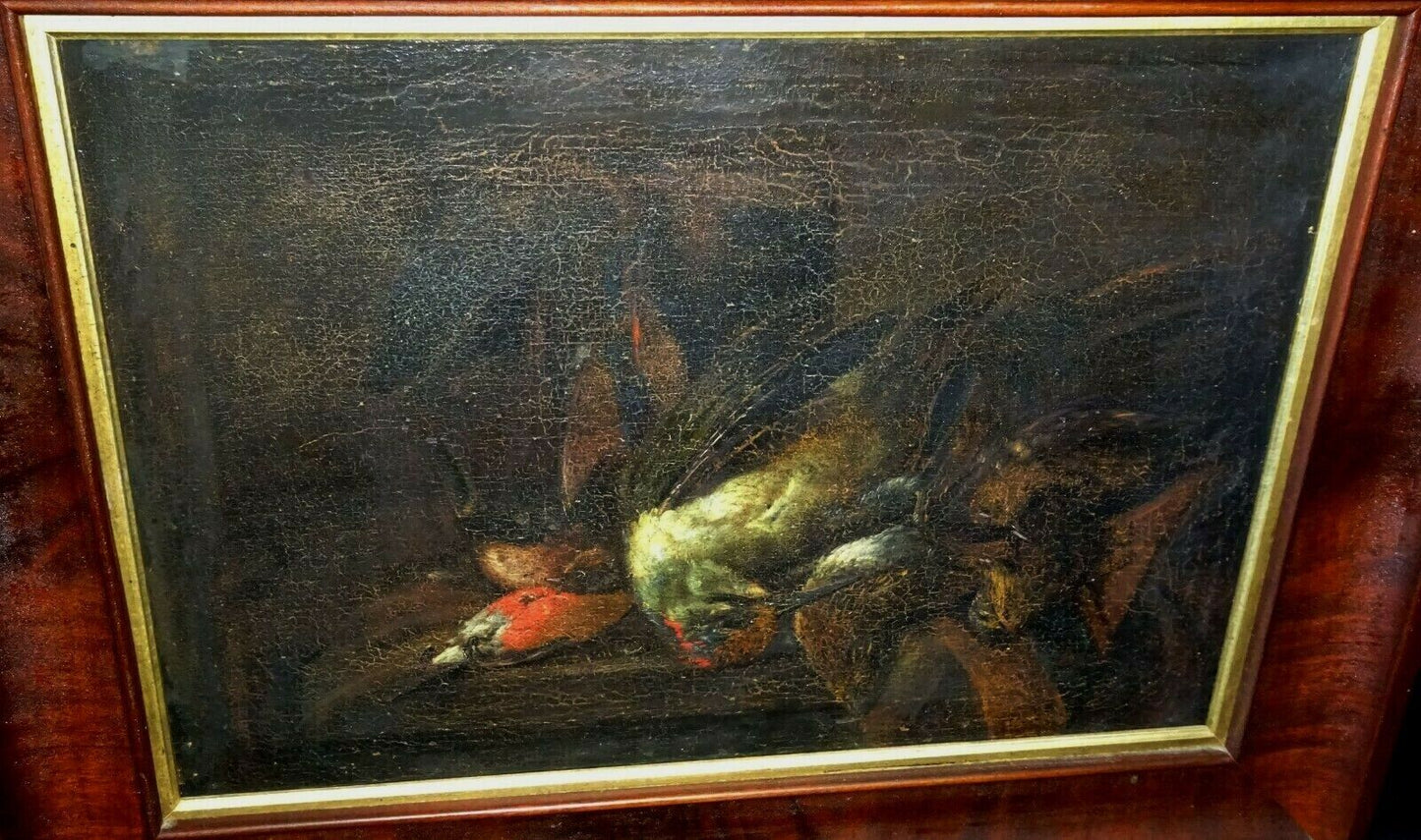 18C Belgian Oil Painting "Still Life w Game" attributed Adriaen de Gryeff (SnE)