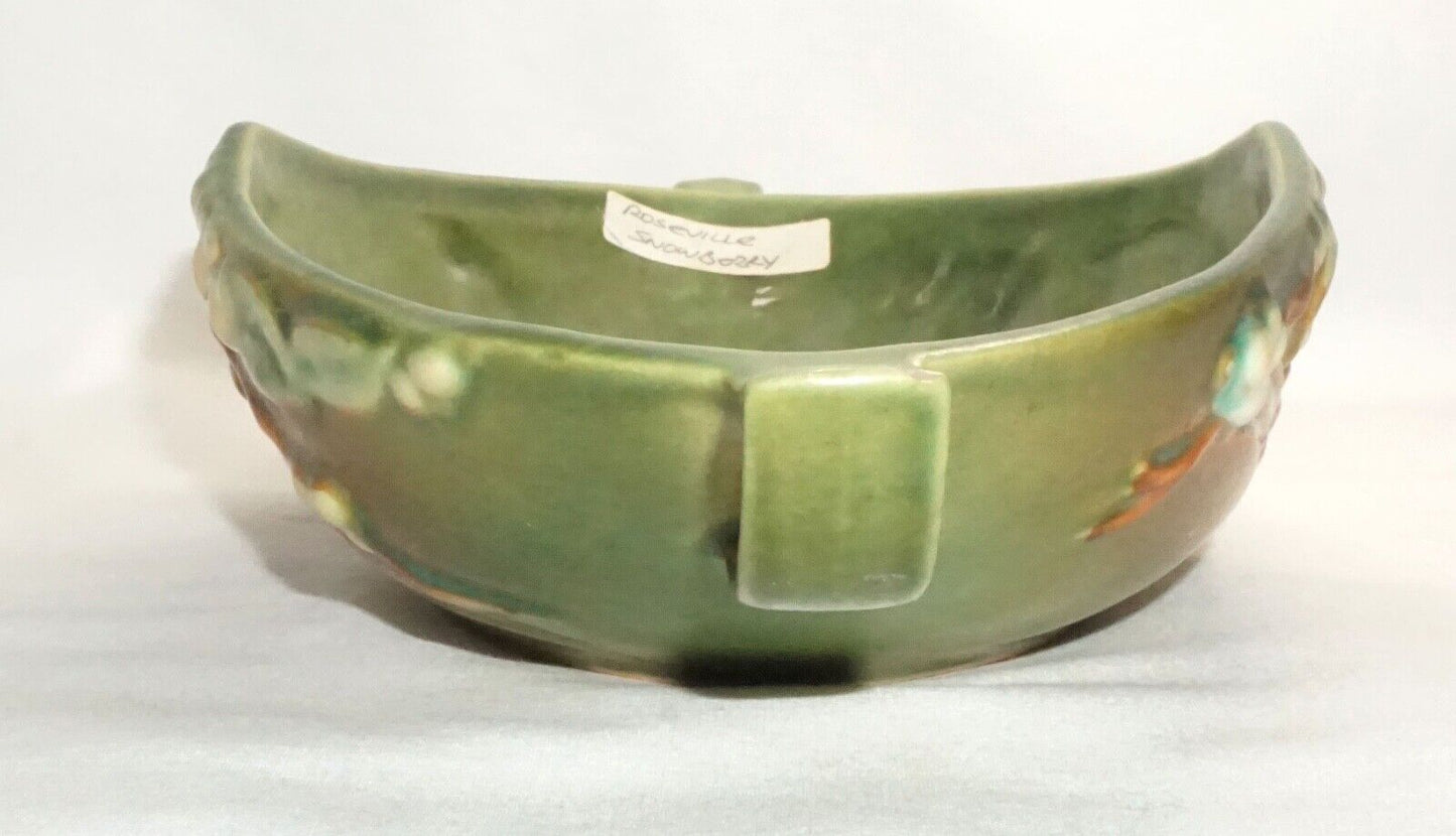 Vintage Roseville Pottery Snowberry Console Bowl -Shape 1BL2-10 Fern Green (NeW)