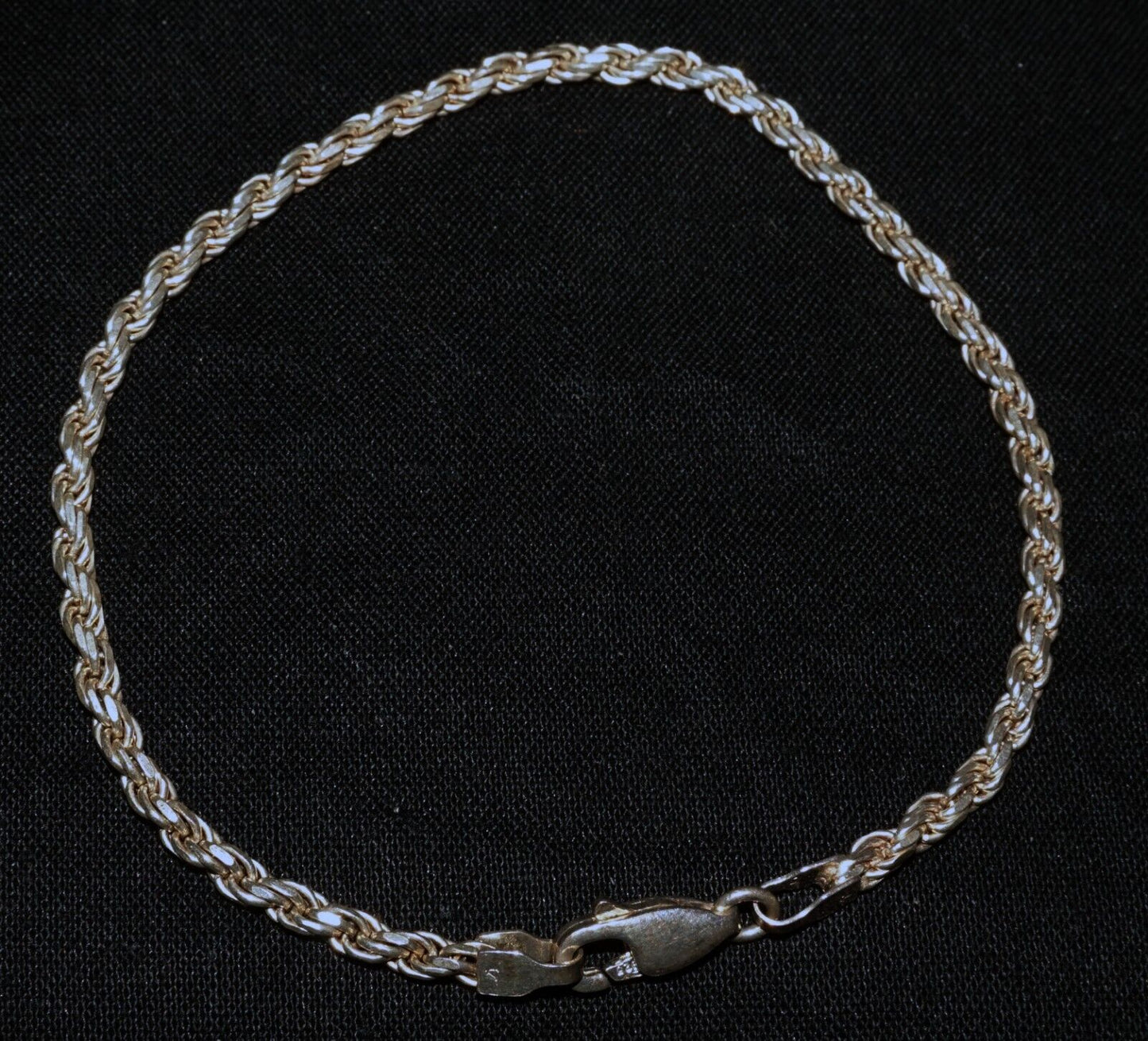 Vintage Italian Sterling Silver Twisted Rope Motif Bracelet (MuS)