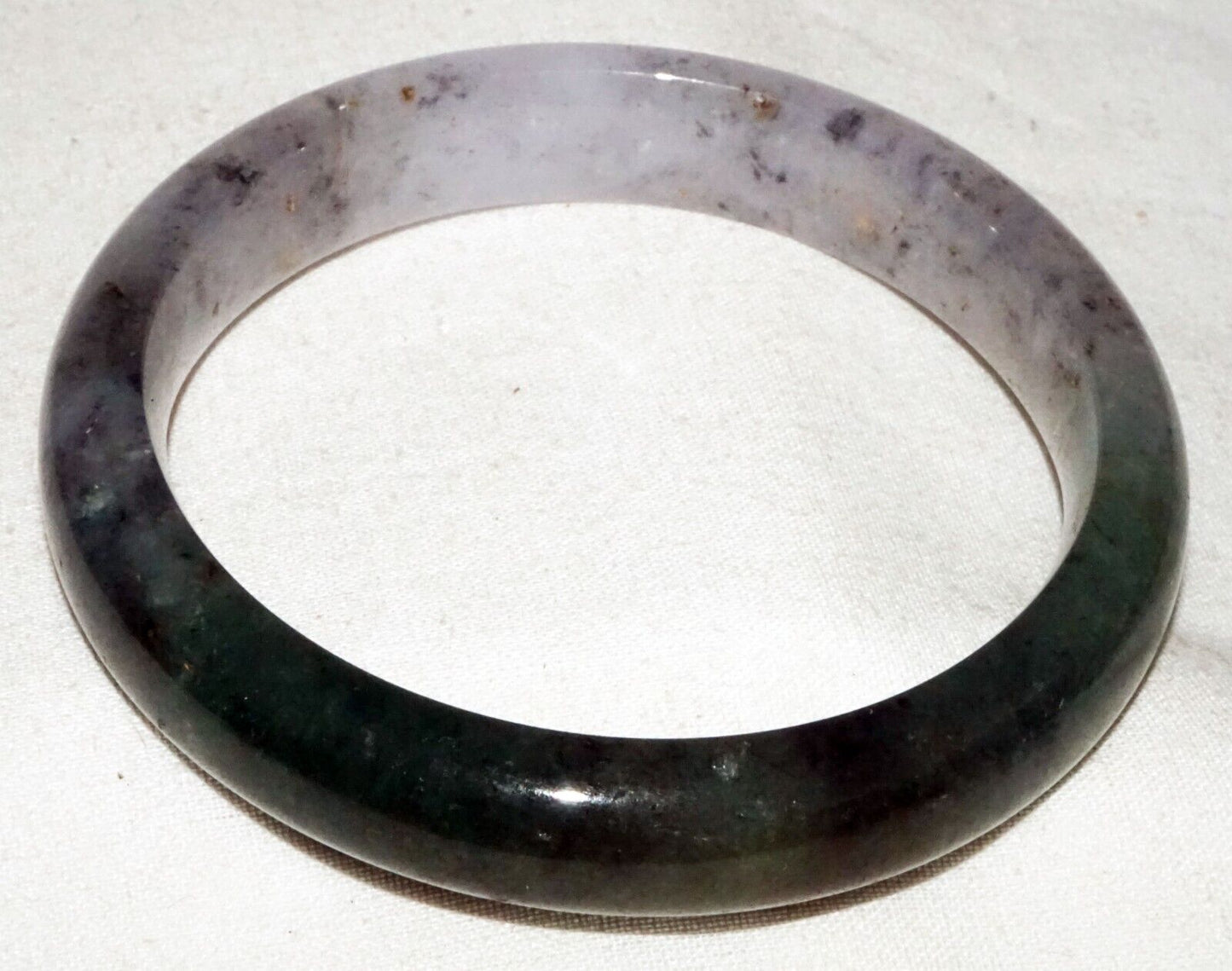 Vintage Chinese Grey Lavender & Green Jadeite Jade Bangle Bracelet (LeS)L25