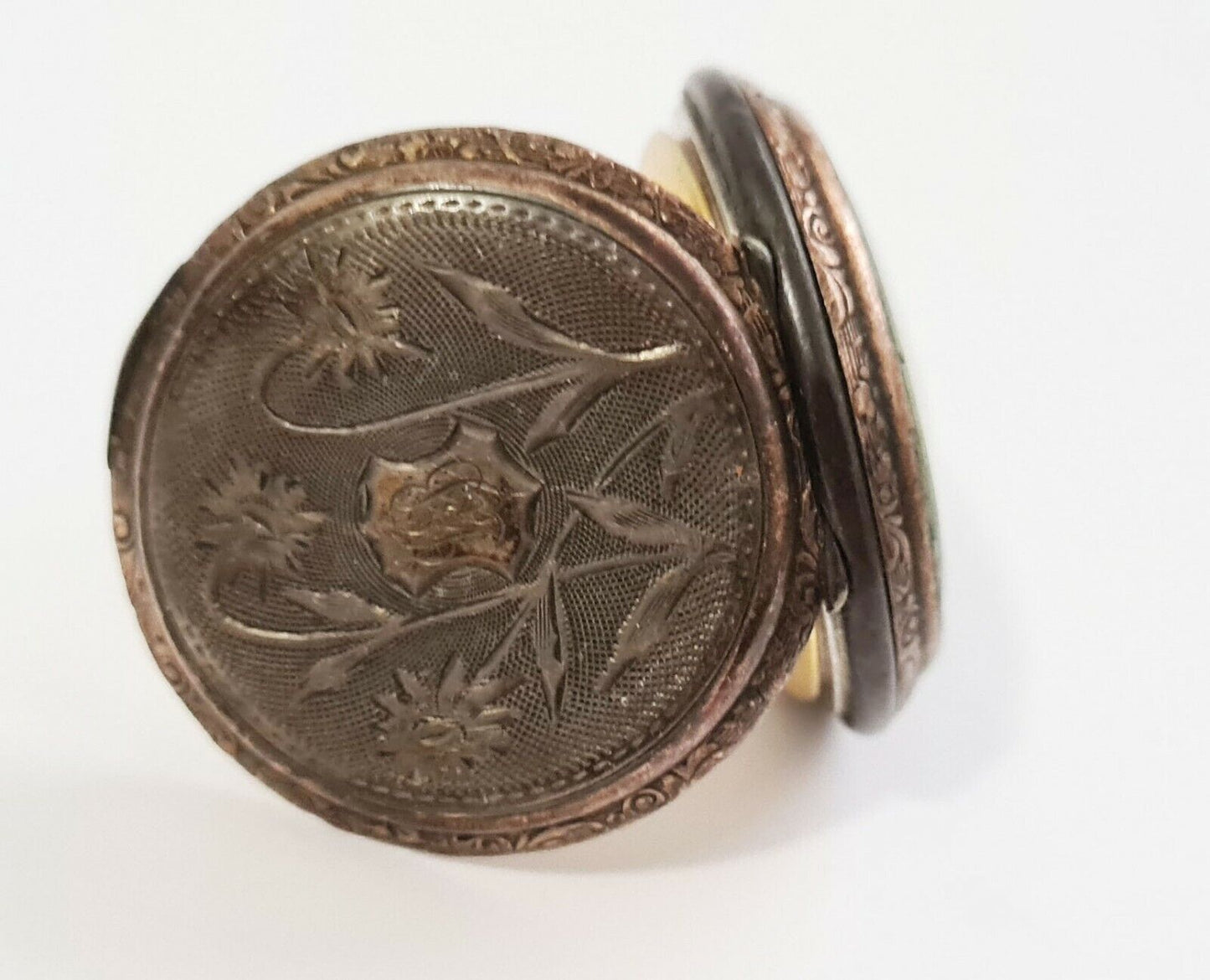 Vintage German Silver Ladies Half Hunter Pocket Watch unknown maker (AHB)