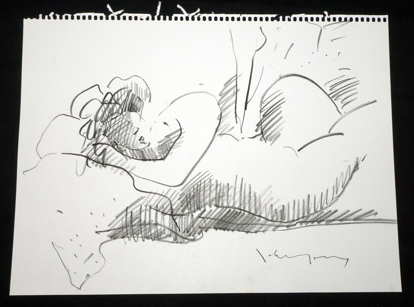 '90 Chinese Hawaii Drawing Reclining Nude by John Chin Young (1909-1997)(SaJ)38