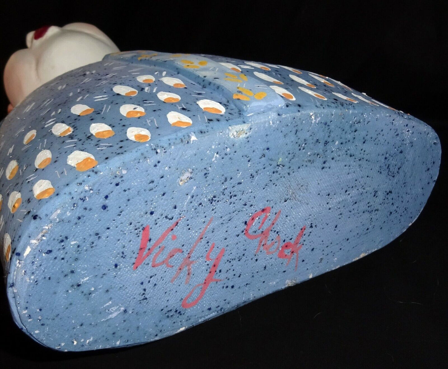 Hawaii Whimsical Pottery Sculpture "Balancing Act w. Pear" by Vicky Chock (Z)