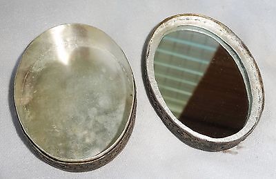 20CT Chinese oval Silver Box w. Porcelain Top "Children Motif Famile Rose (Ver)