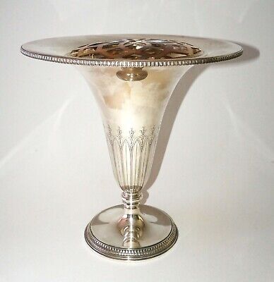 1920s US Large Sterling Silver Trumpet Vase w. Insert by Tiffany & Co. (Cwo)