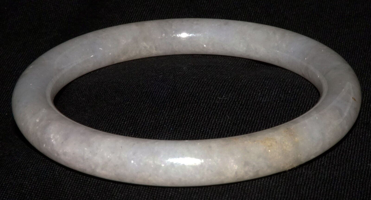 Vintage Chinese Pale Gray Lavender Jadeite Jade Bangle Bracelet (LeS) B60