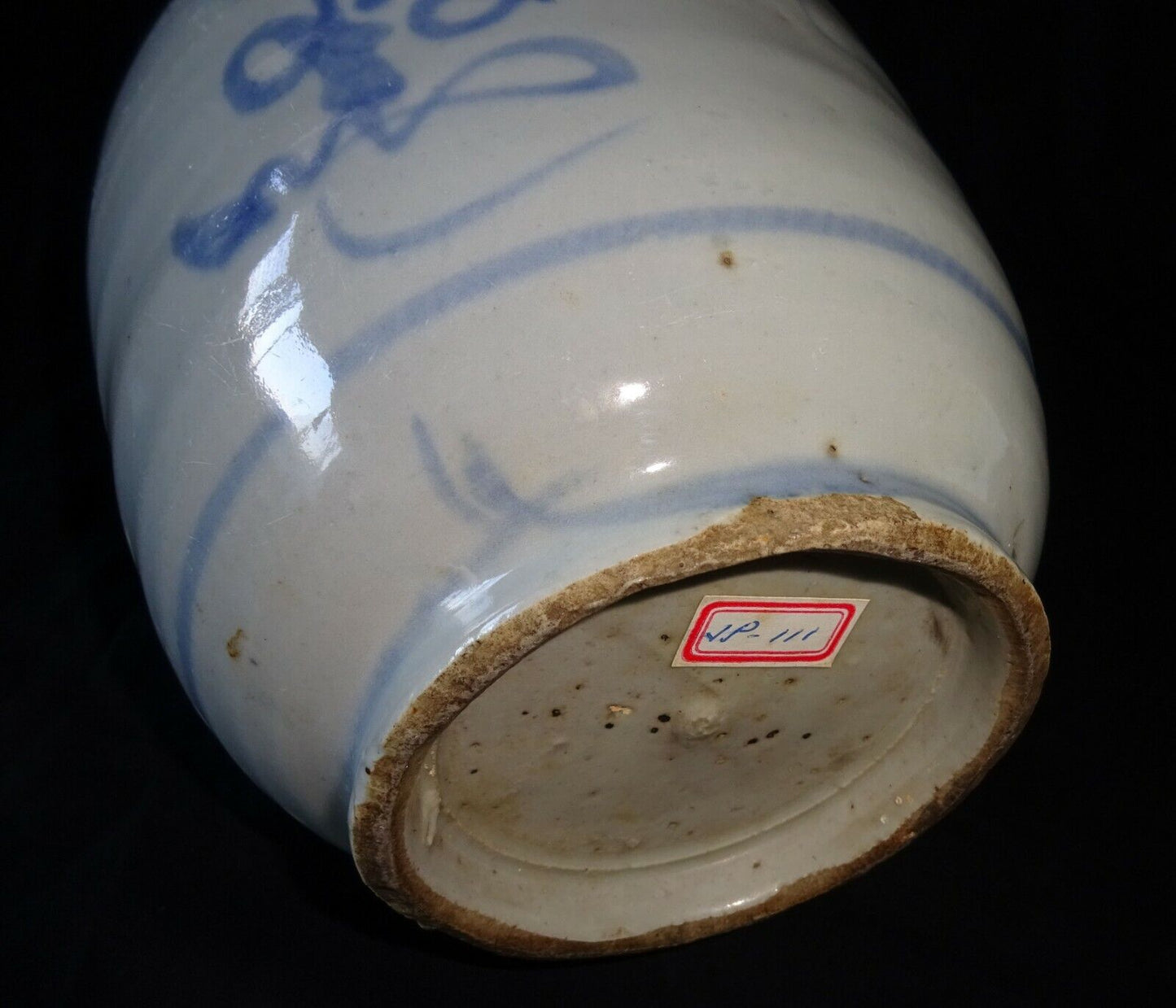 17C Chinese Blue & White Glaze Floral Motif Pottery Wine Ewer (HeN) IC