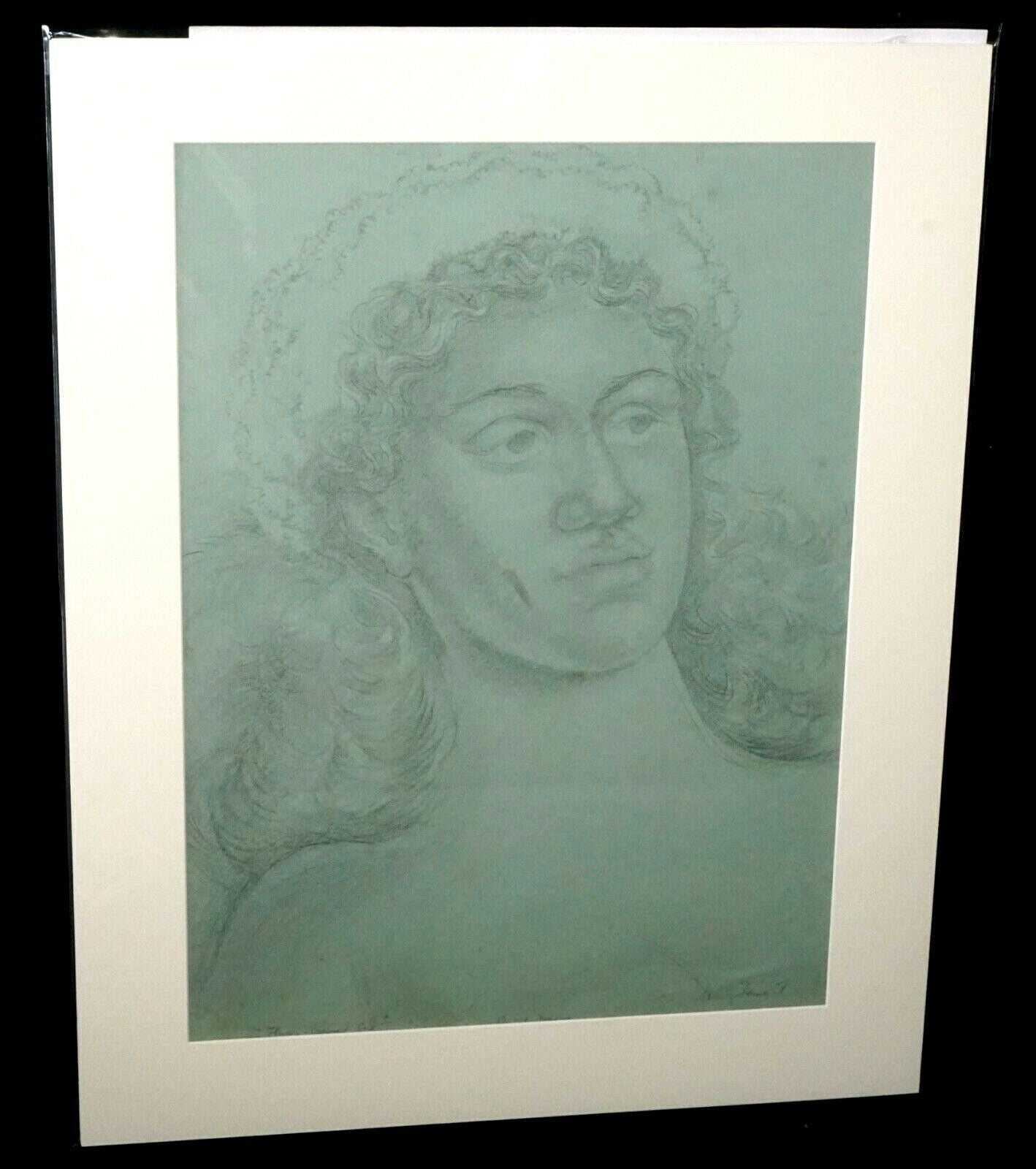 '40s Hawaii Pencil Drawing "Flower Crowned Girl" Madge Tennent (1889-1972)(DAT)