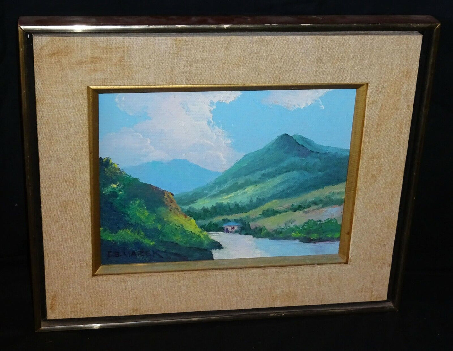 1972 Hawaii Oil Painting Mountain Cove by Charles S Marek (1891-1979)(BrB)