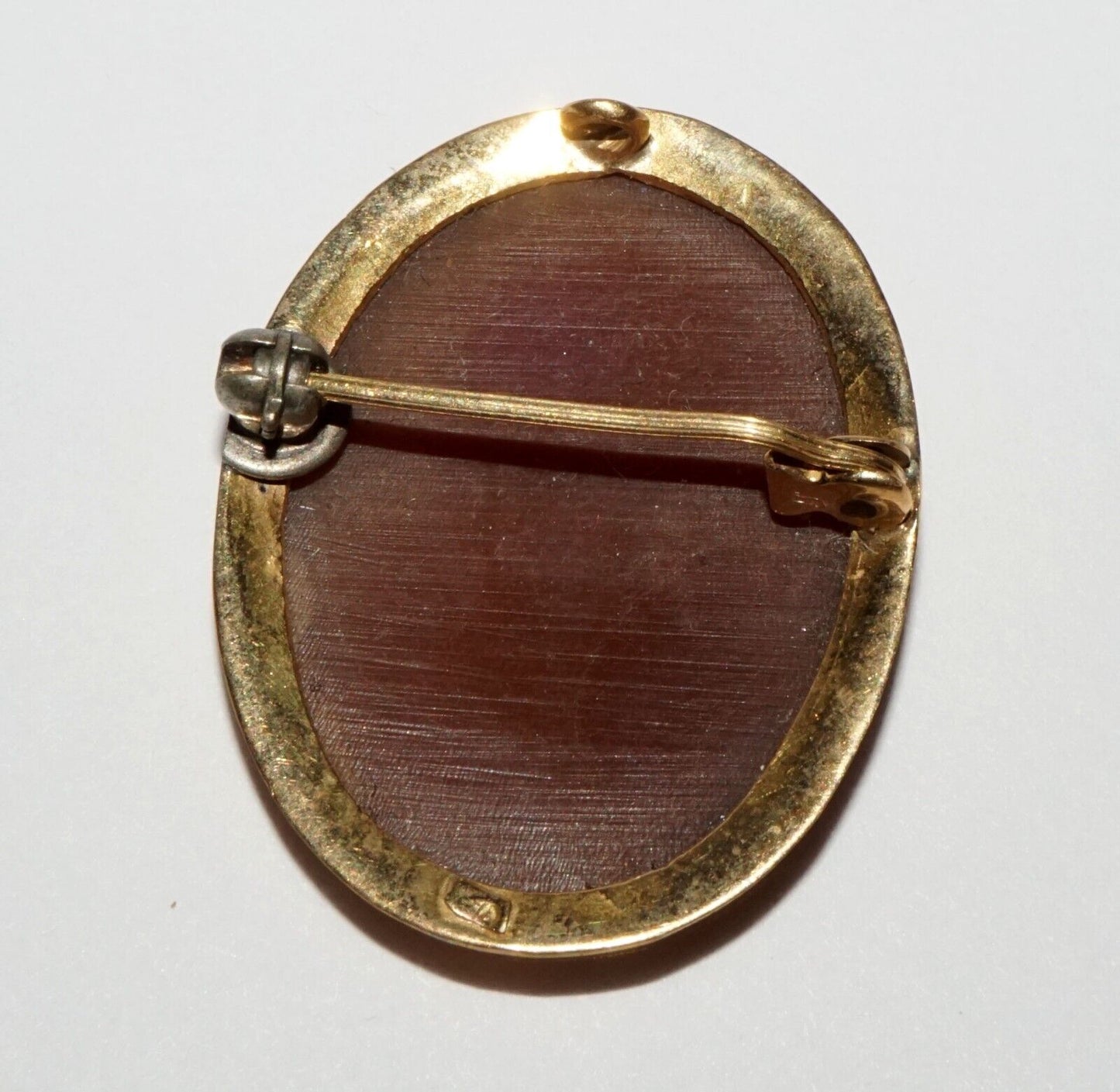 Vintage Italy 14k Yellow Gold Pendant Shell Cameo Woman in Gown Motif (LeL)