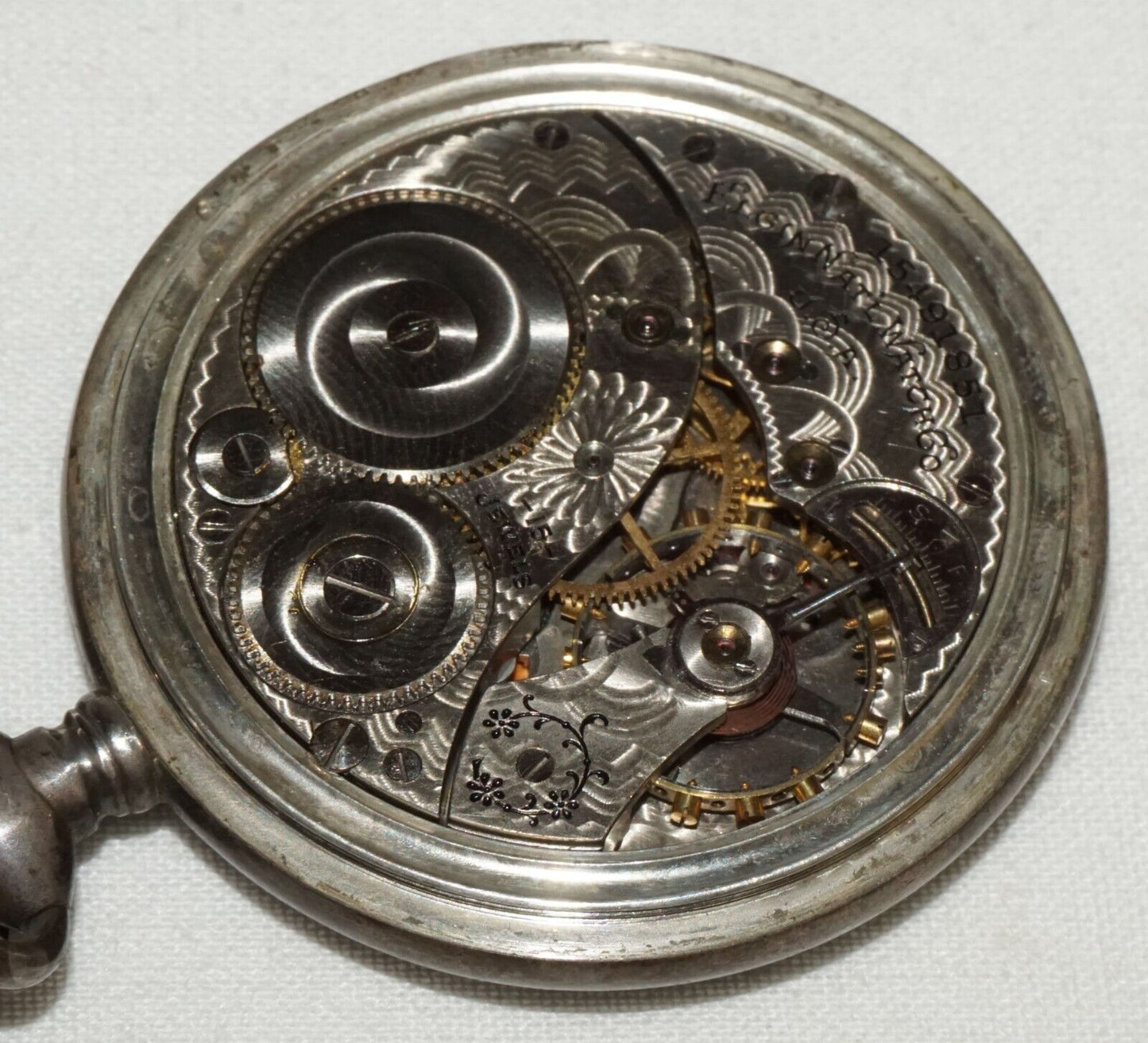 1911 US Sterling Silver Open Face Manual Movement Pocket Watch by Elgin (KoM)