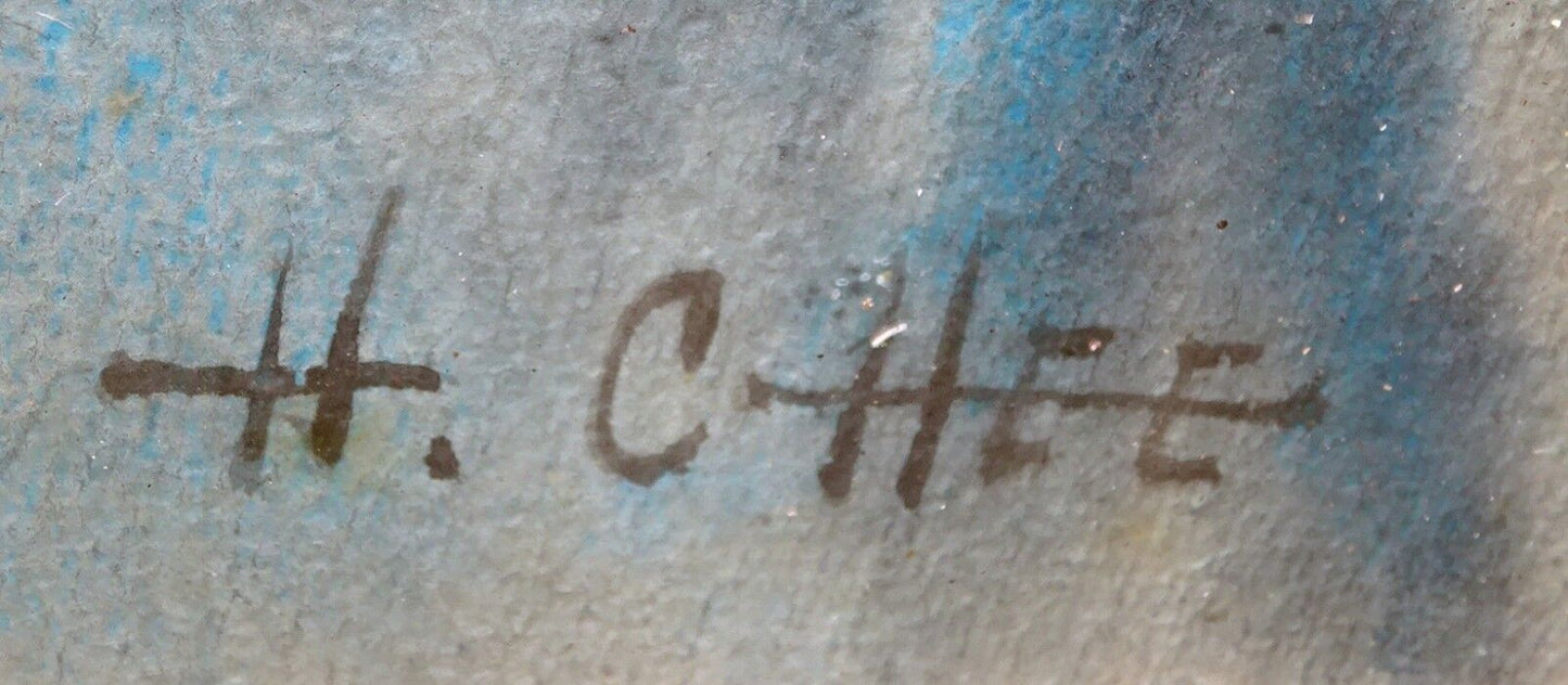 1940s Hawaii WC Painting "Chinatown Wo Fat Bldg" Hon Chew Hee (1906-1993)(Yir)