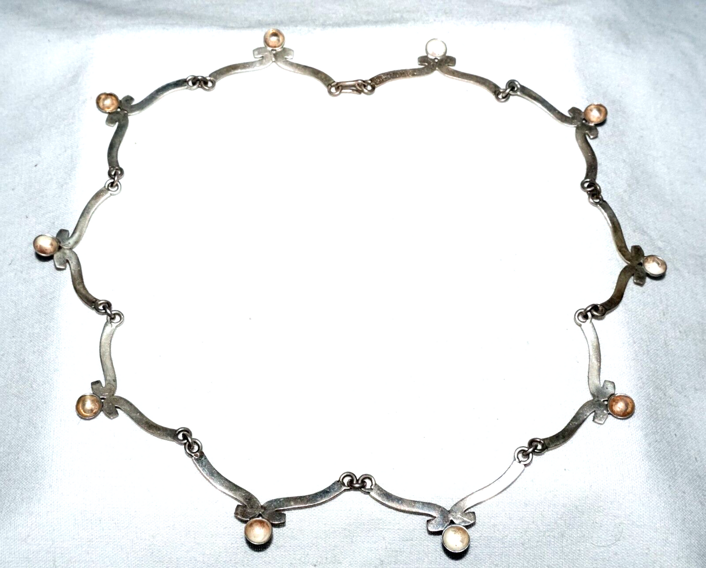 Vintage Mexican Sterling Silver Sectional Choker Necklace signed (LeS)L24