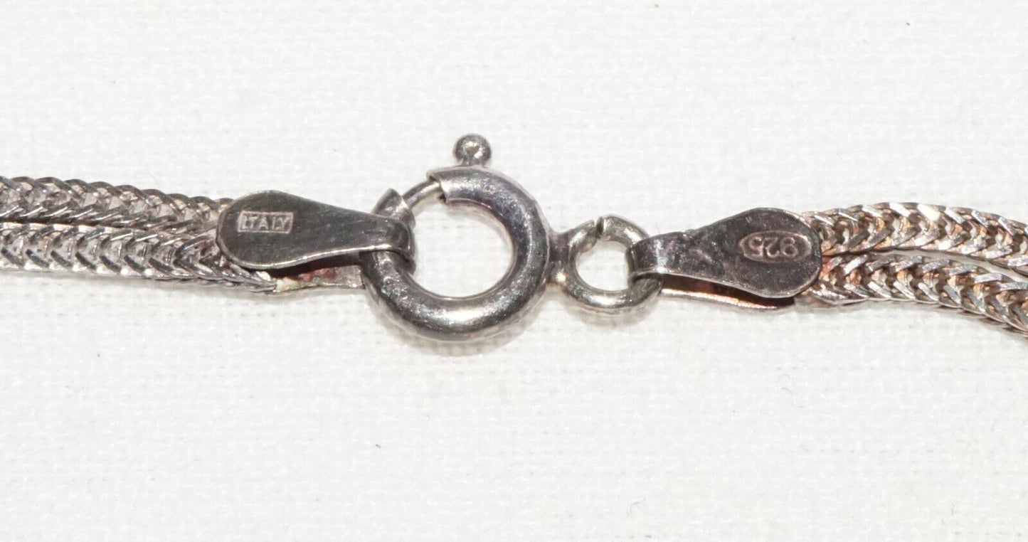 Vintage Italy Sterling Silver Double Chain & Knot Design Bracelet (PiC)