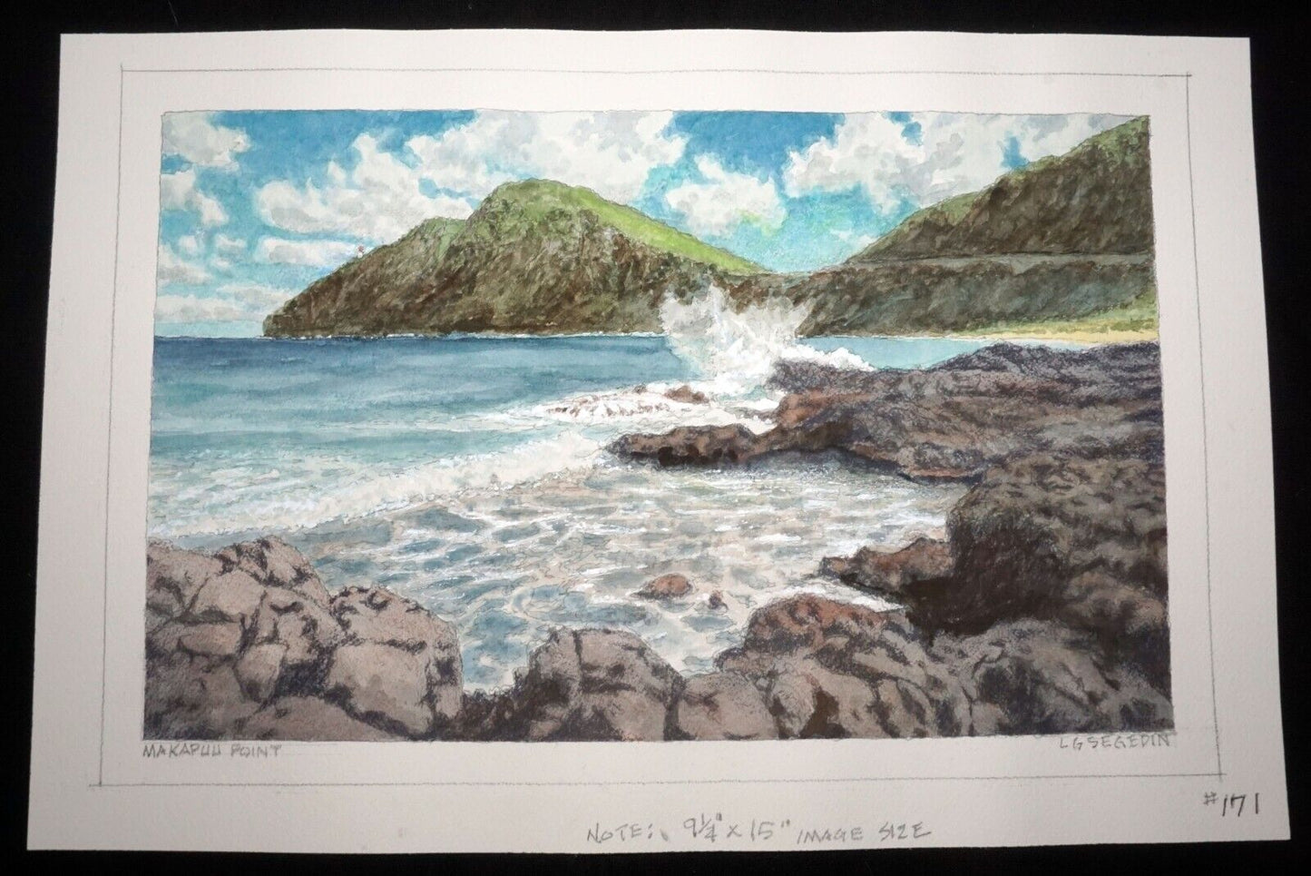 Hawaii Watercolor Painting "Makapuu Point, Oahu" by Larry Segedin #171