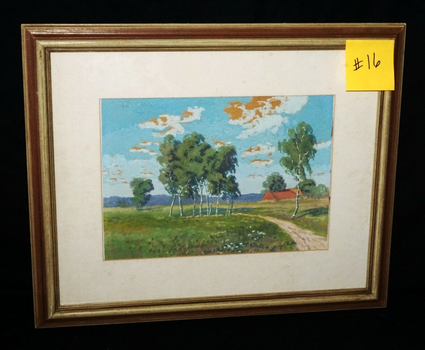 1930s German Gouache Painting "Country Road" by Franz Dudde (1889-1965)(***)