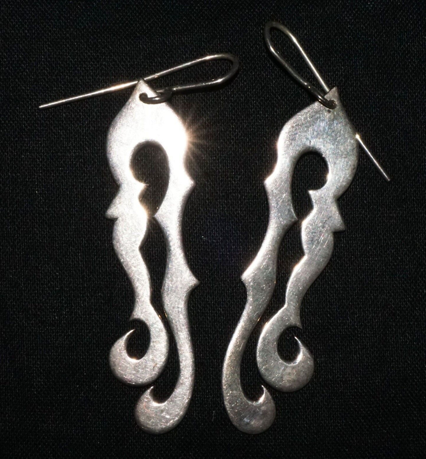 Hawaii Modernist Scroll Motif Sterling Silver Earrings by Stephen Geritz (WoJ)