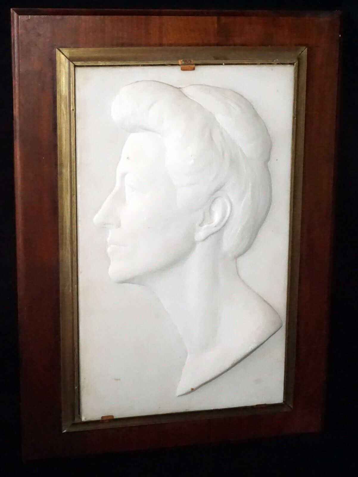 Antique White Marble Relief Sculpture Portrait Ettore Cadorin (1876-1952)(New)