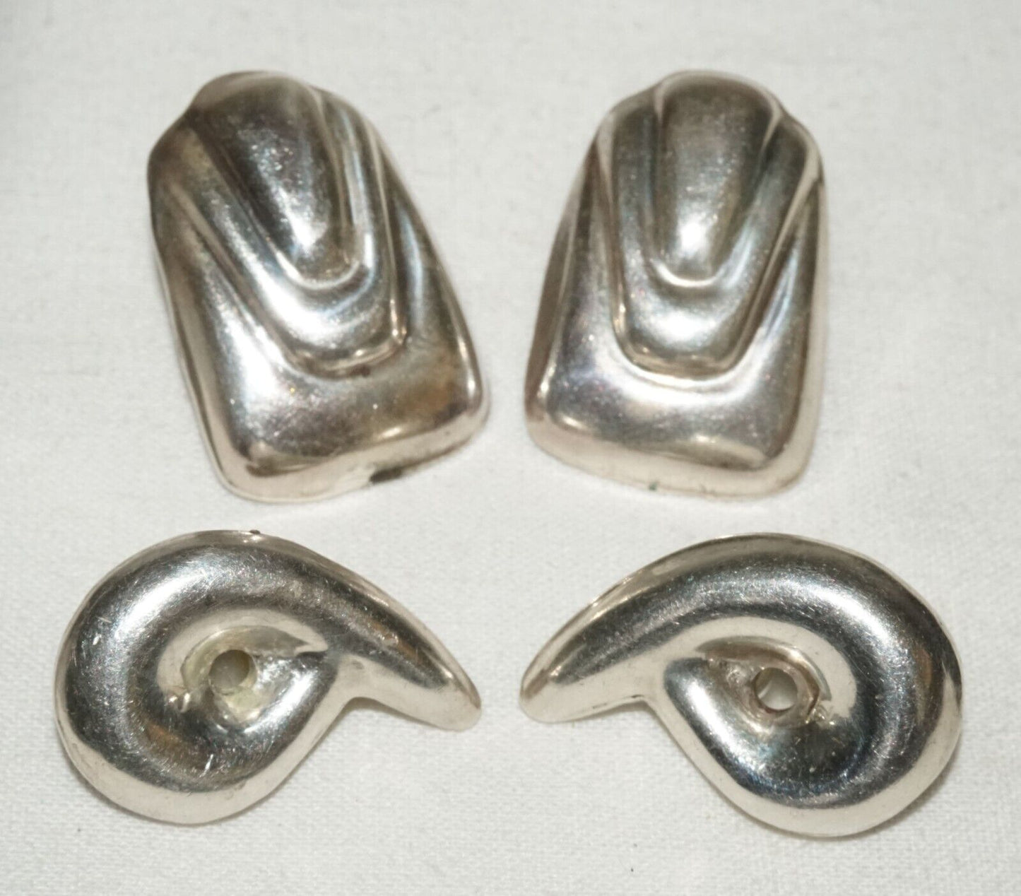 2x Pair Vintage Mexican Modernist Sterling Silver Earrings - signed (KoS) L12