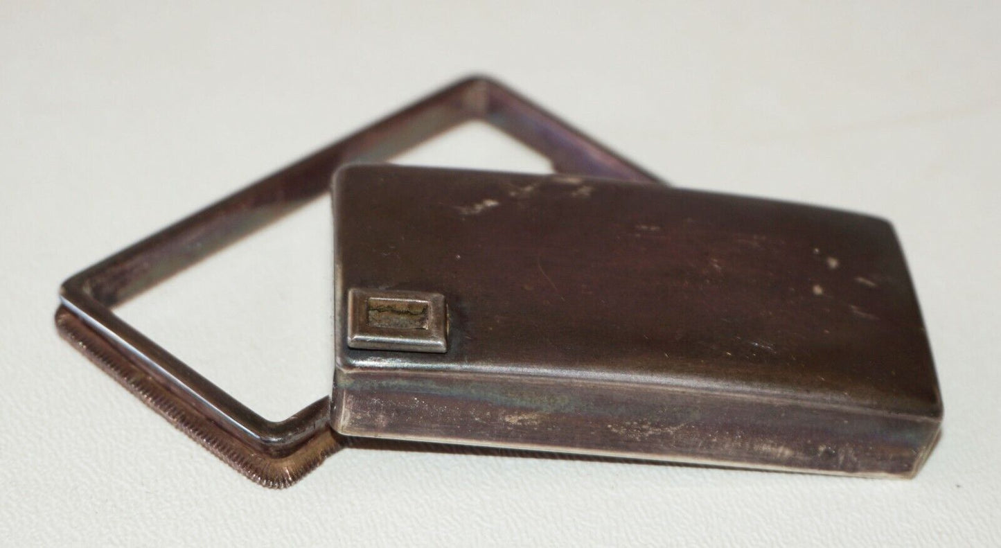 Antique Japanese Unmarked Silver Rectangular Water Dropper & Frame (NiT)