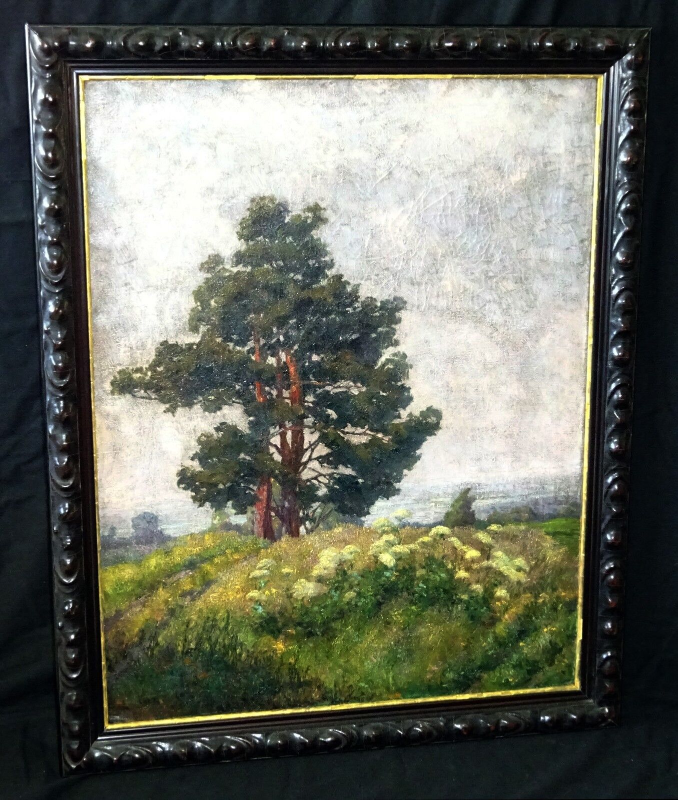 1918 German Oil Painting "The Oak" by Carl Max Schultheiss (1885-1961) (Rud)