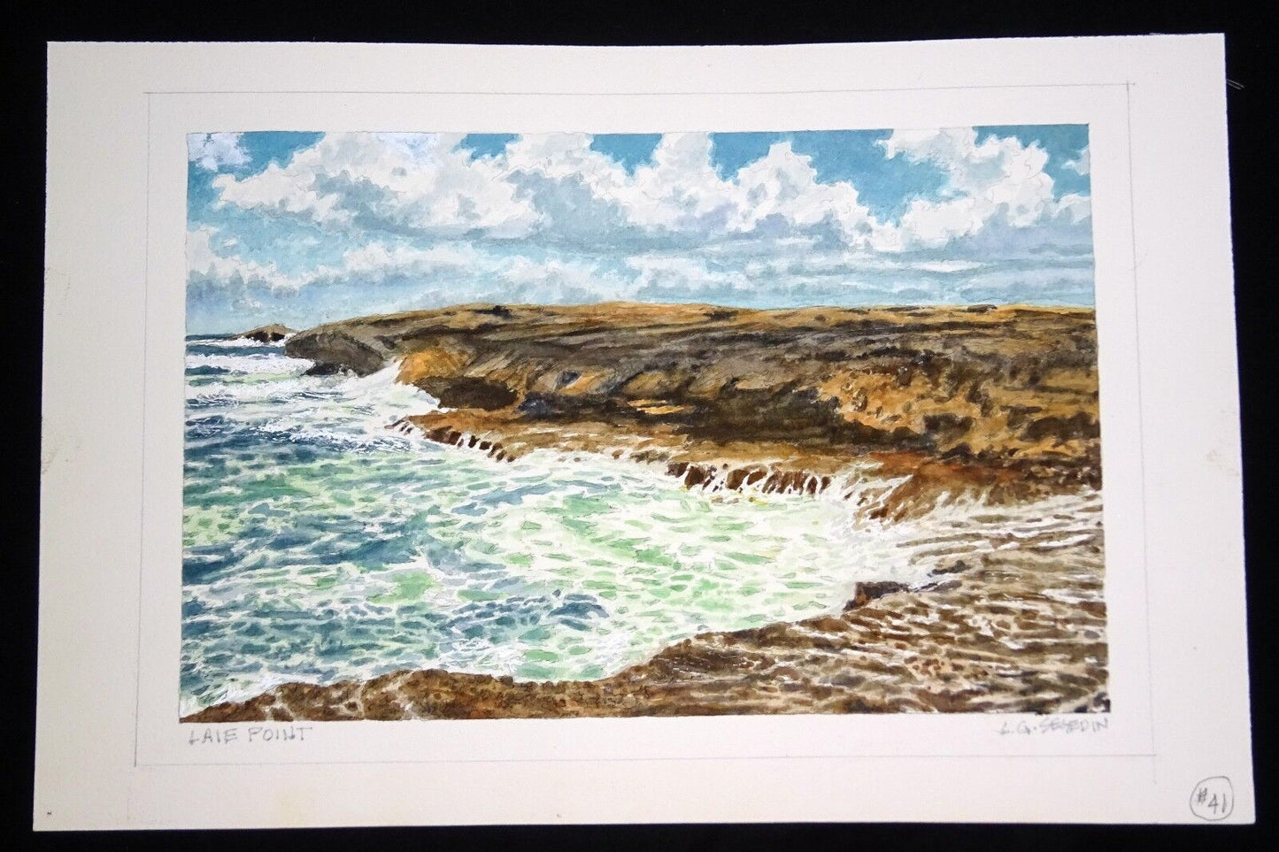 Original Hawaii Watercolor Ocean Painting "Laie Point" by L. Segedin #41