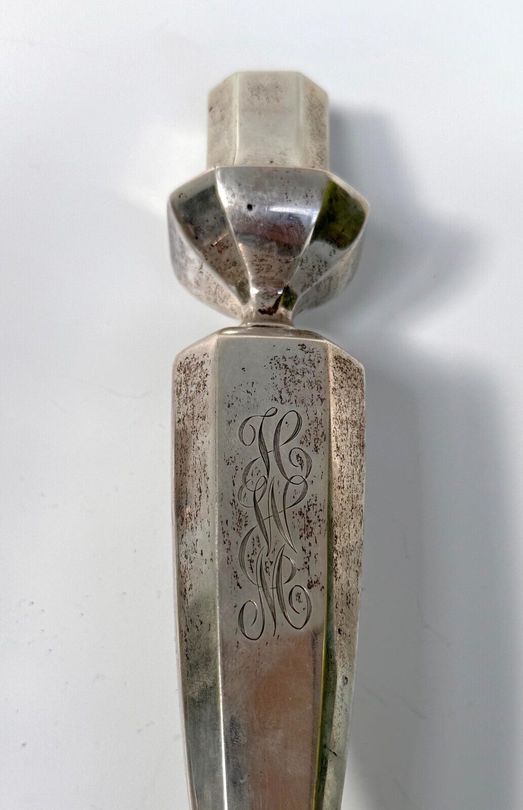 Vintage Mueck-Cary Sterling Silver Pair of Candle Sticks w Monogram 9 1/2 "(WeP)