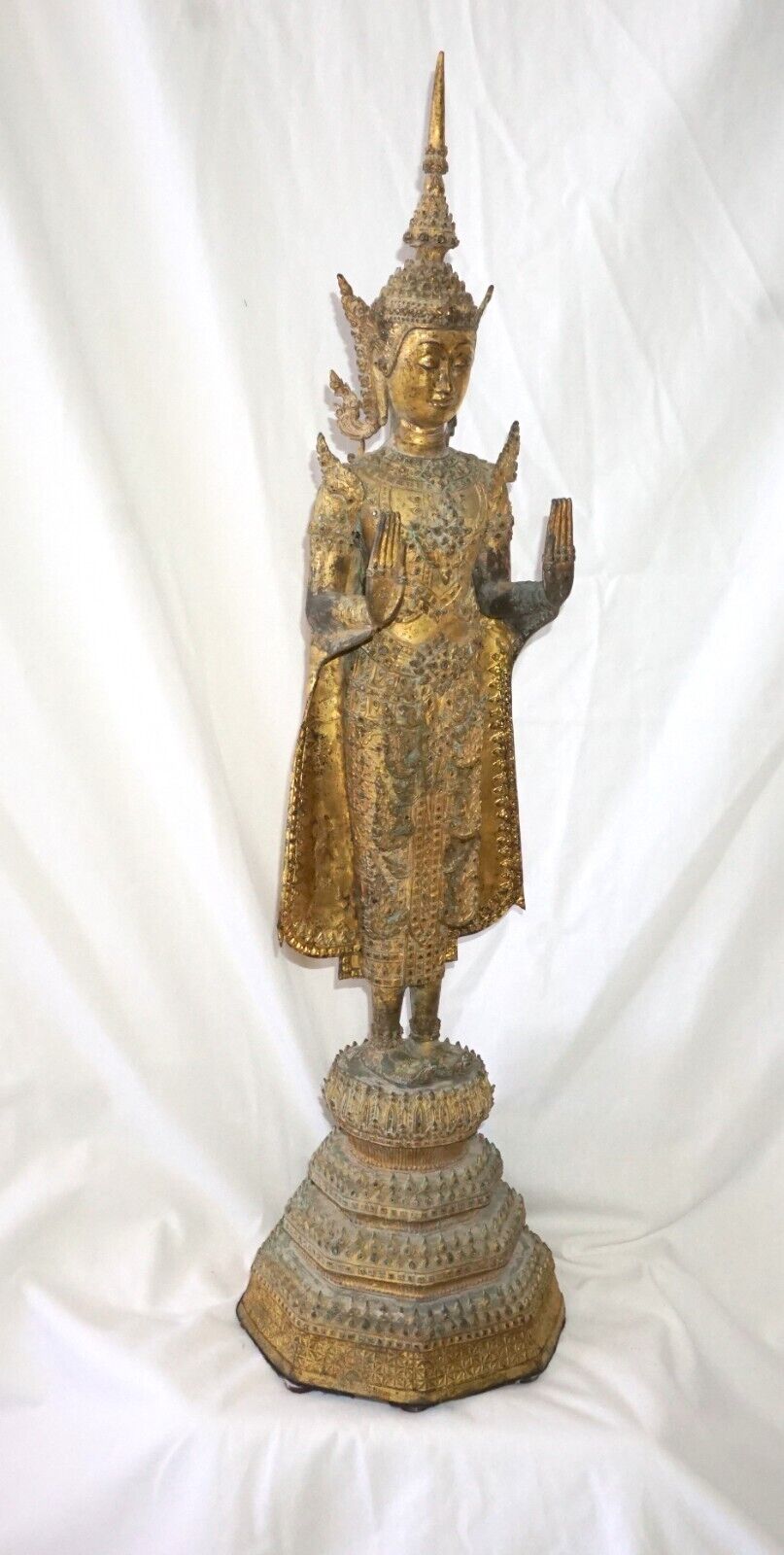 Antique Thai Antique Bronze Rattanakosin Buddha Statue (HiC)