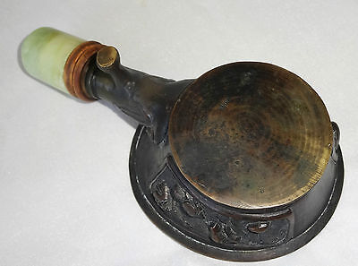 19CT Chinese Bronze Iron with Wood & Hard-stone Handle (Lan)