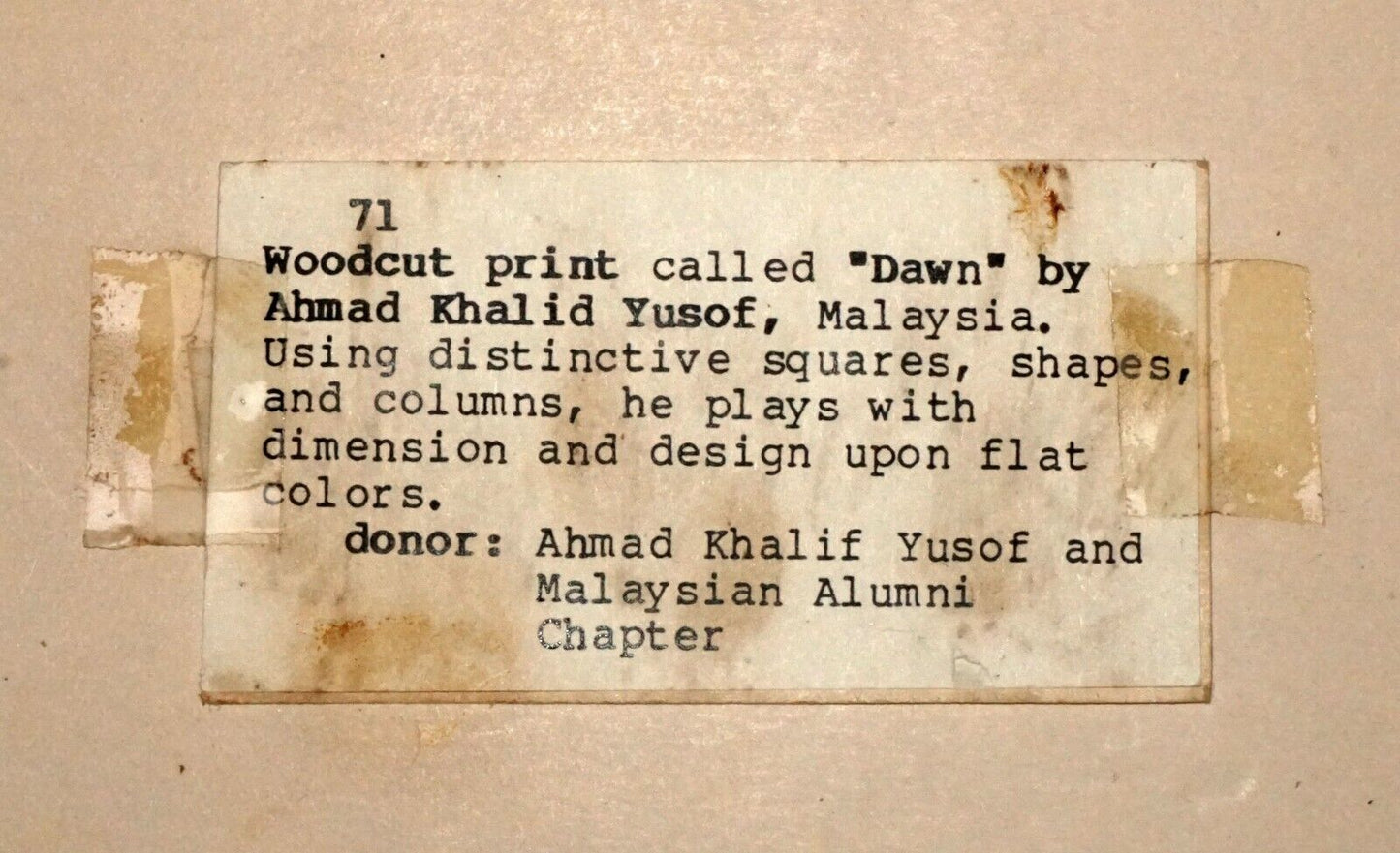 Malaysian Woodblock Print 3/10 "Dawn" by Ahmad Khalid Yusoff (1934-1997)(NoN)