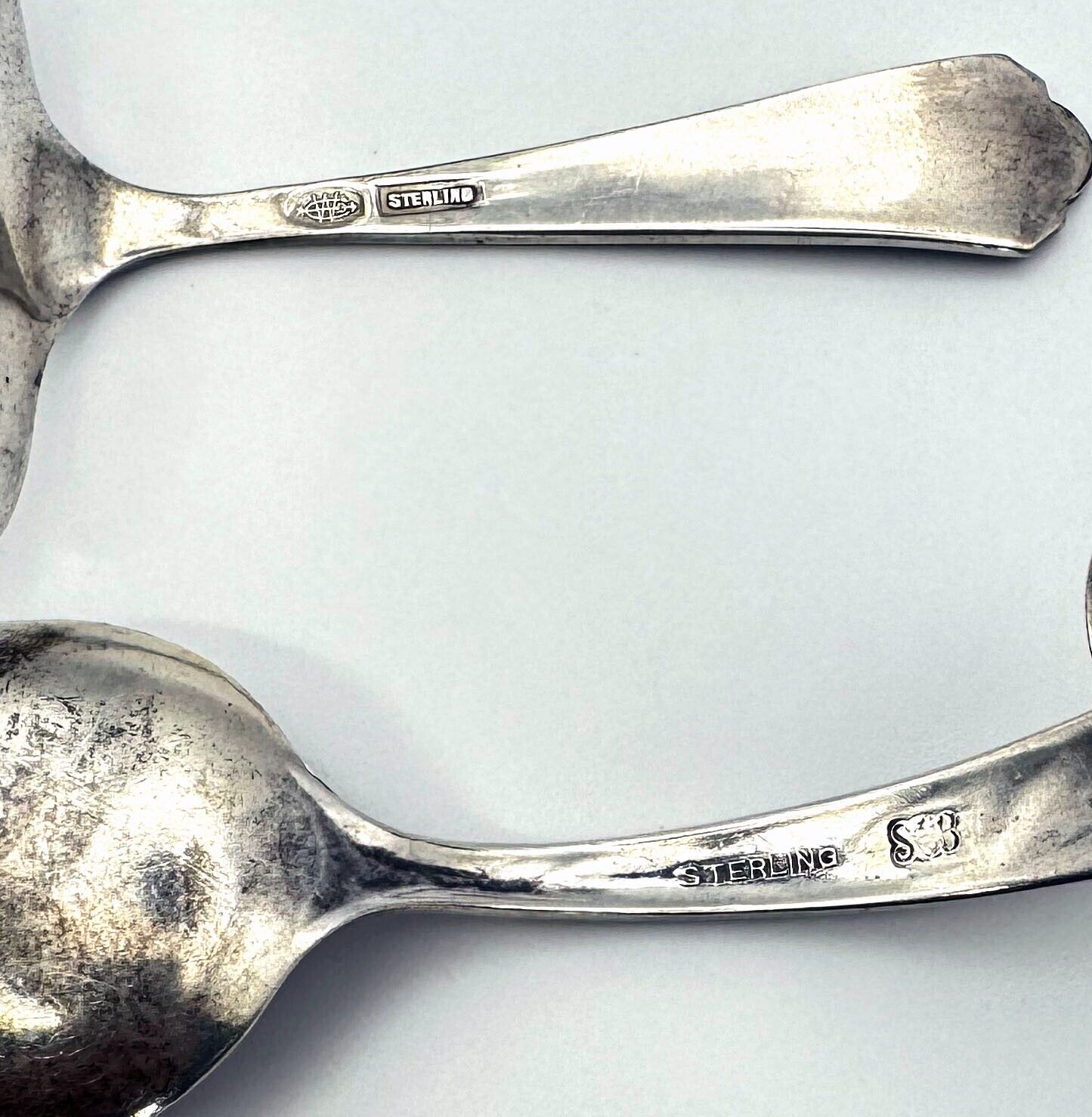 Vintage Sterling 925 Baby Infant Silverware / Pusher & Spoon (MiM)