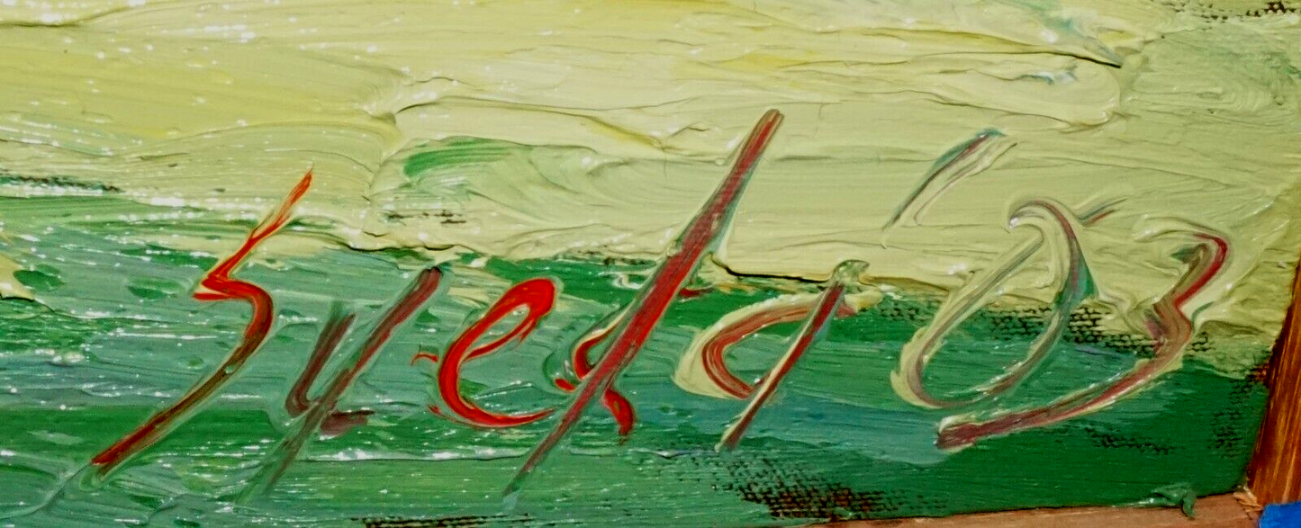 2003 Hawaii Heavy Impasto Oil Painting "Zen Garden" by Kelly Sueda (CrJ)