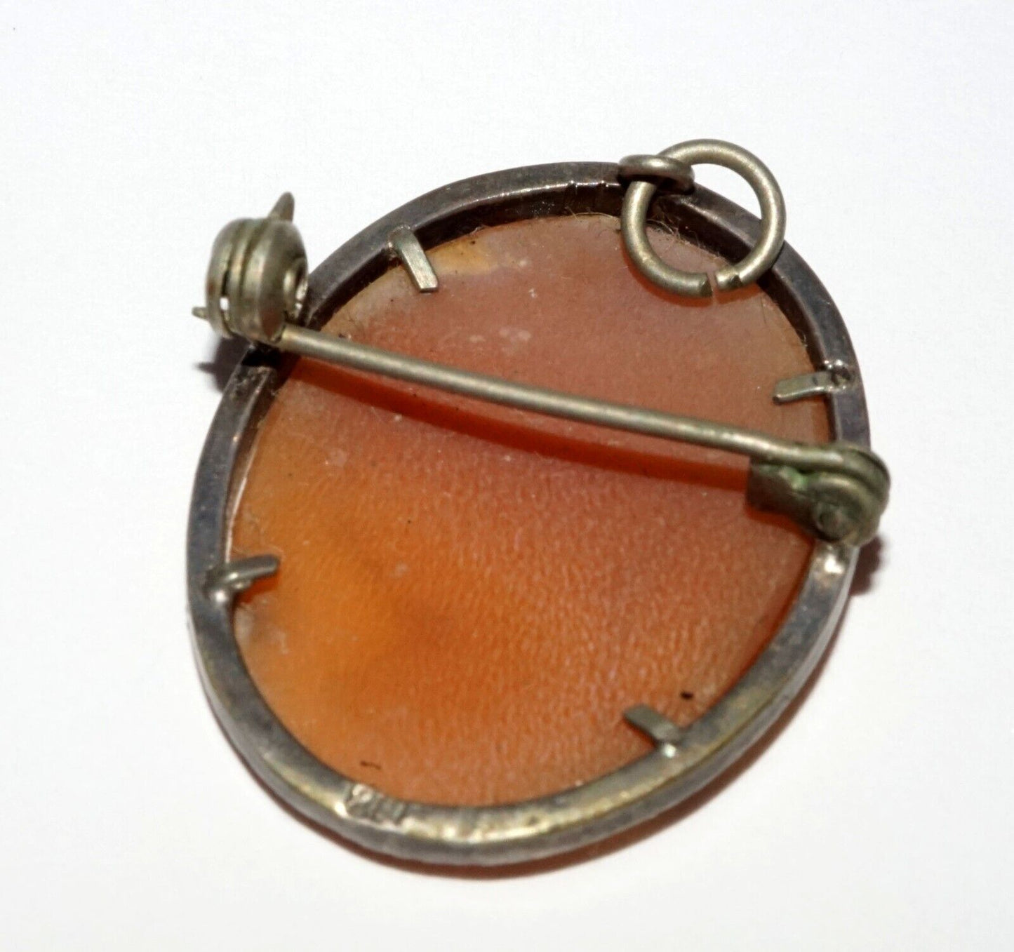 Vintage Italy 800 Silver set Pendant Brooch Shell Cameo Woman's Bust (LeL)
