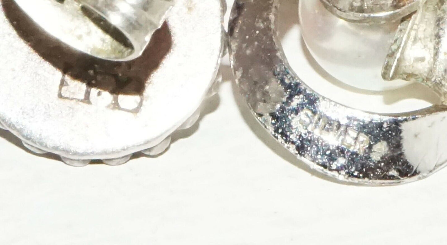 6x Pair Sterling Silver/Silver/Gold-plated Earrings w. Pearl Accents (BrM)#40