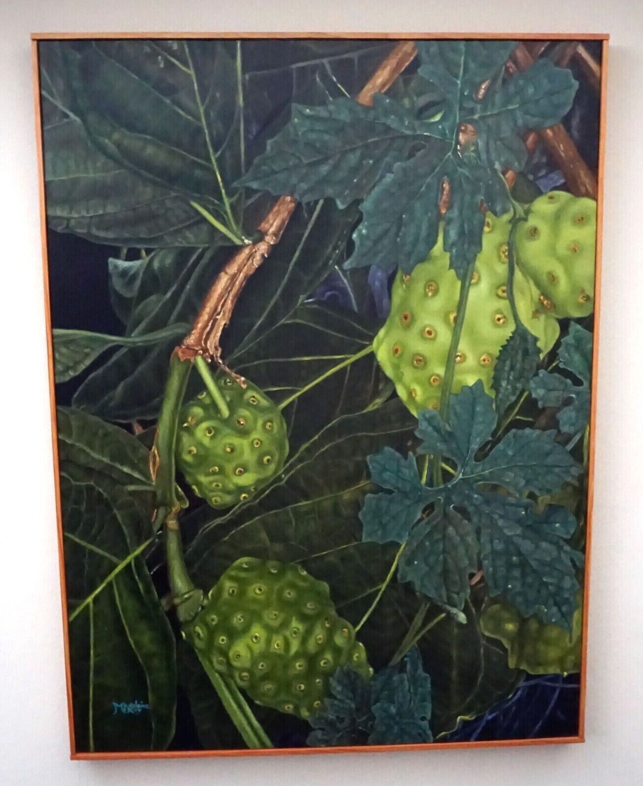 Hawaii Classic Realism Style Oil Painting "Noni Fruit" by Madeleine McKay (McM)