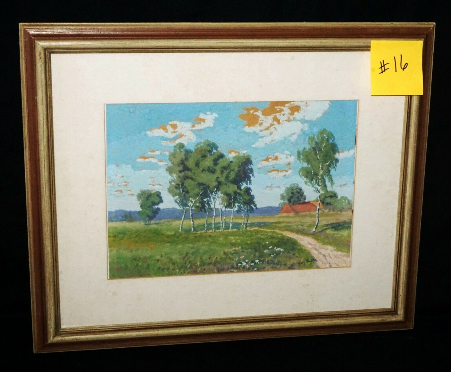 1930s German Gouache Painting "Country Road" by Franz Dudde (1889-1965)(***)