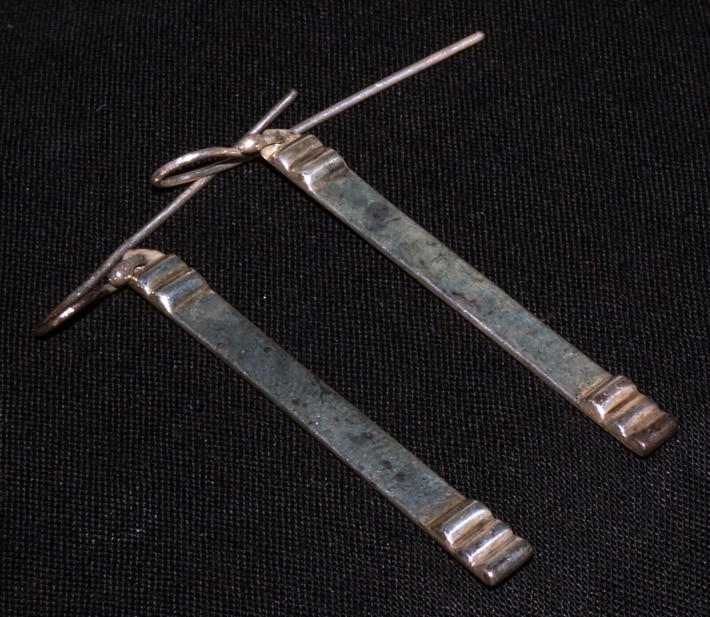 Vintage Hawaii Sterling Silver Hammered Earrings by Stephen Geritz (WoJ)