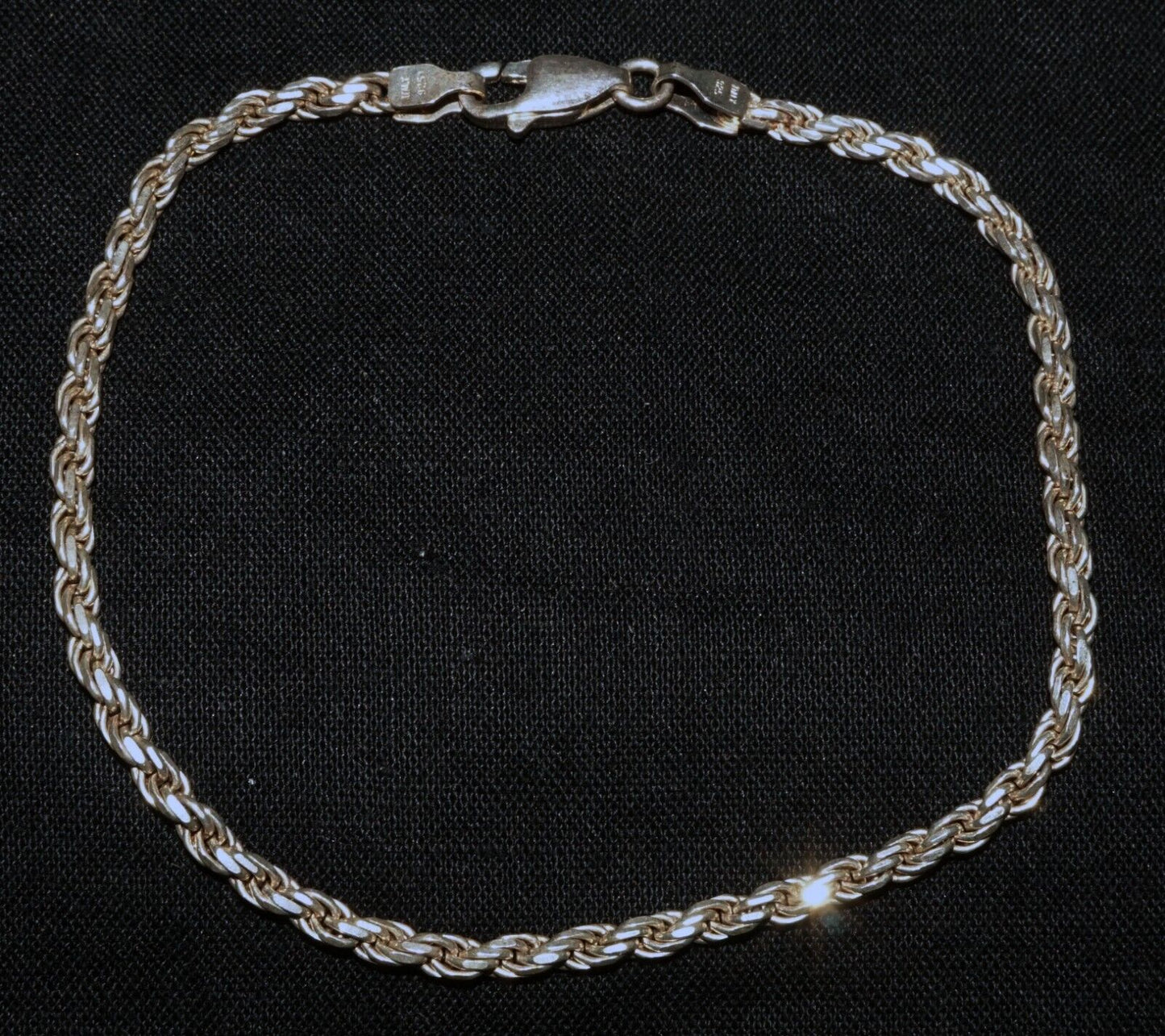 Vintage Italian Sterling Silver Twisted Rope Motif Bracelet (MuS)