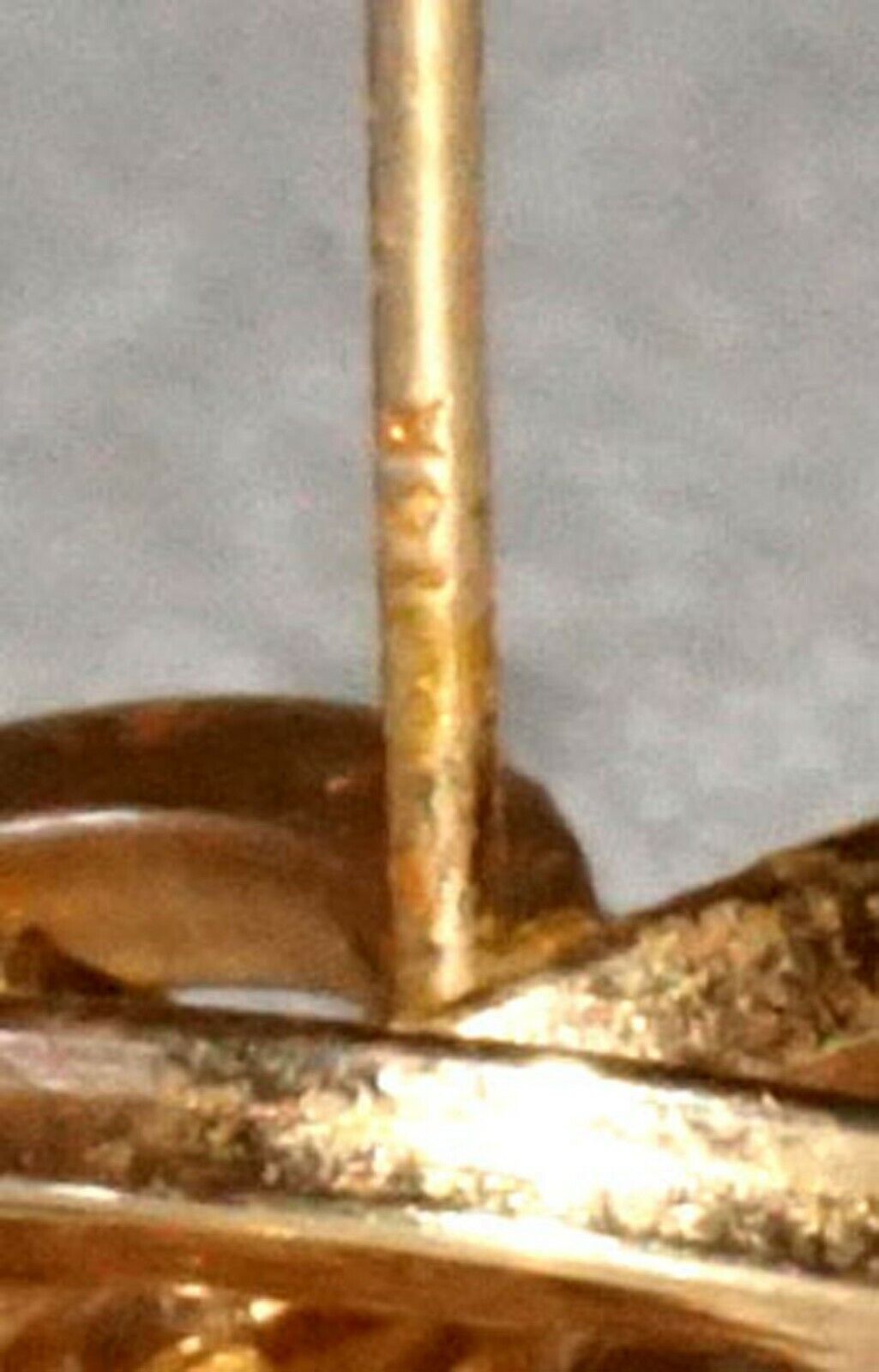 Pair Vintage 14k Yellow Gold 4x Ring in Ring Motif Pierced Ear Earrings (NoN) E2