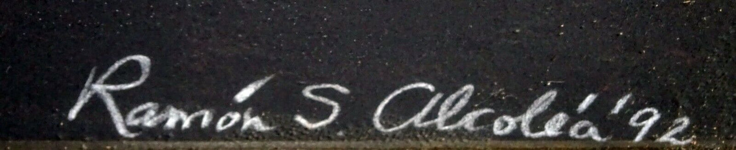 1992 US Mexican Pastel Painting "Sanctuary" by Ramon S. Alcolea (b.1958) (CuM)