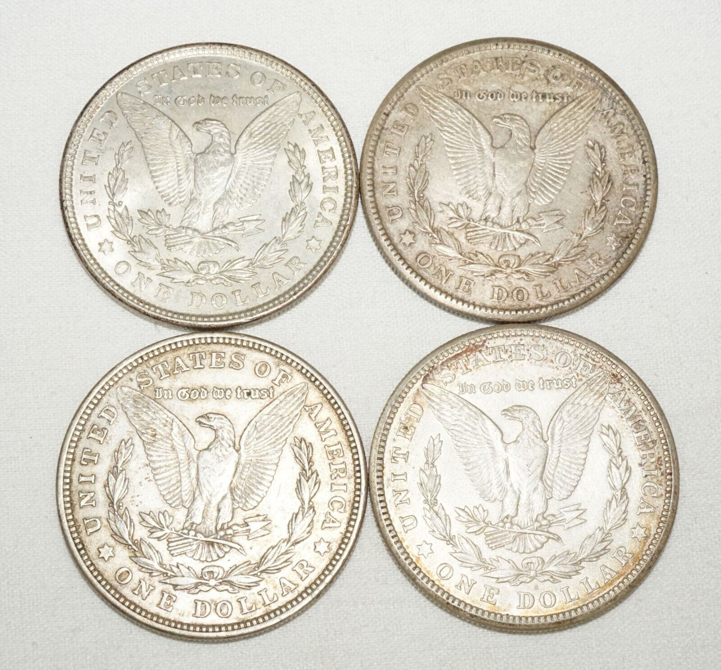 4Pc 1921 US Circulated $1 Silver Morgan Dollar Coins (KiL)