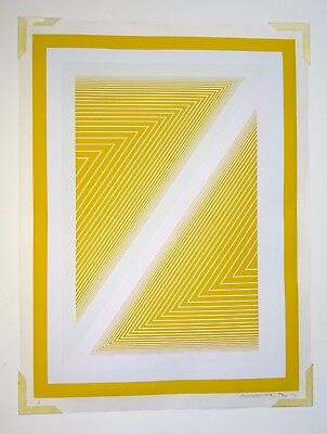 1972 New York Print 140/200 "Yellow Opt Art" by Richard Anuszkiewicz (Mim)