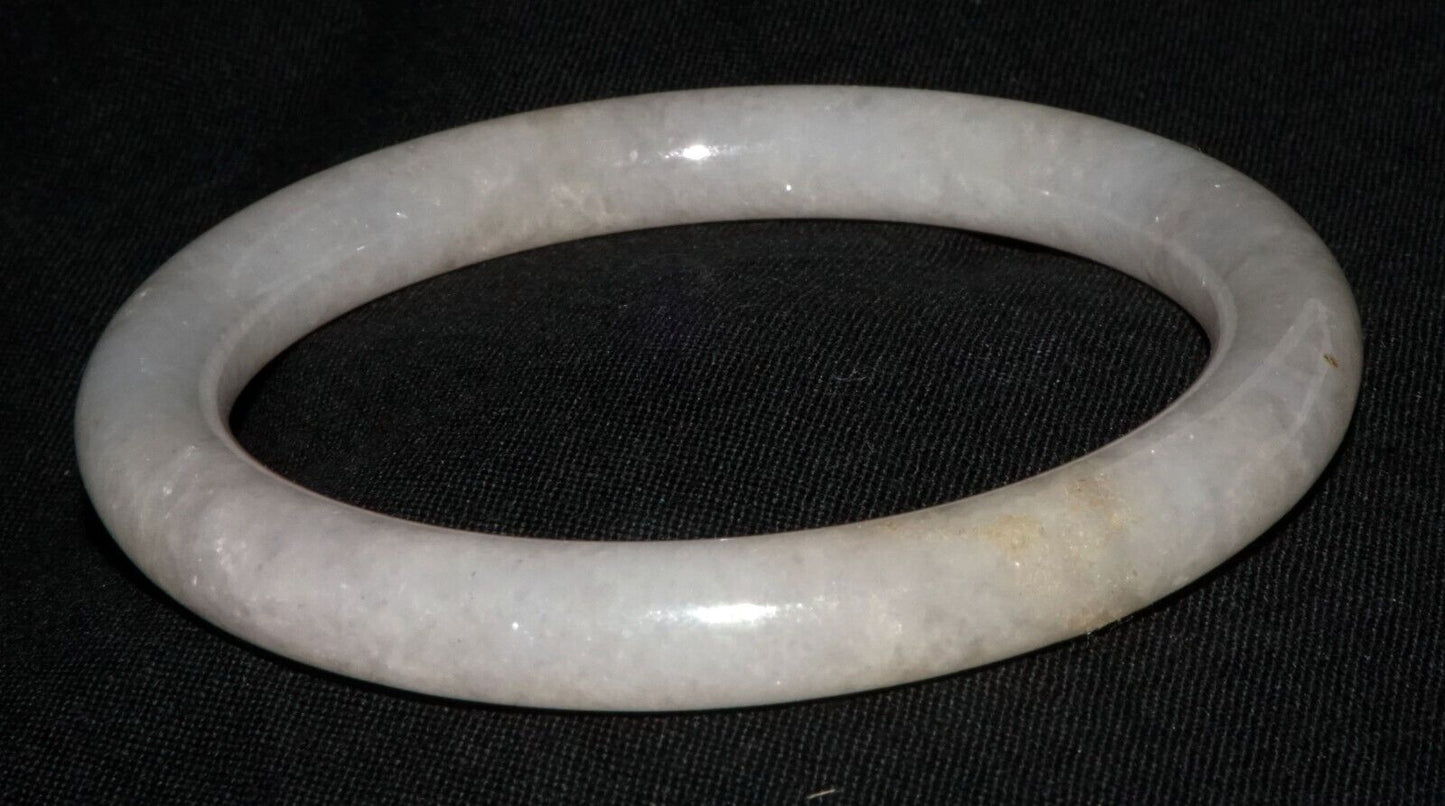Vintage Chinese Pale Gray Lavender Jadeite Jade Bangle Bracelet (LeS) B60