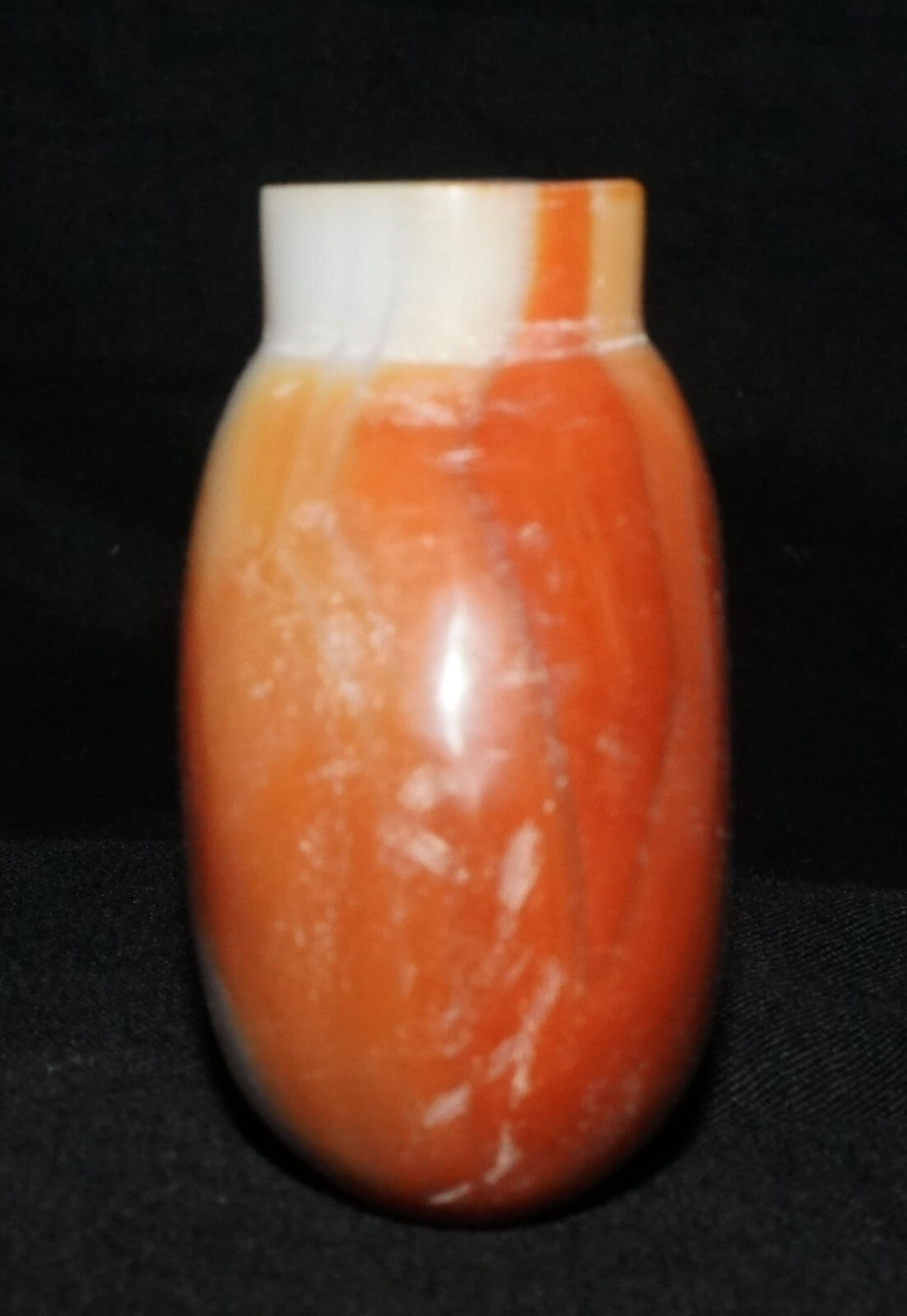 Vintage Chinese Grey & Red Agate Carved Snuff Bottle  (LeS) G17