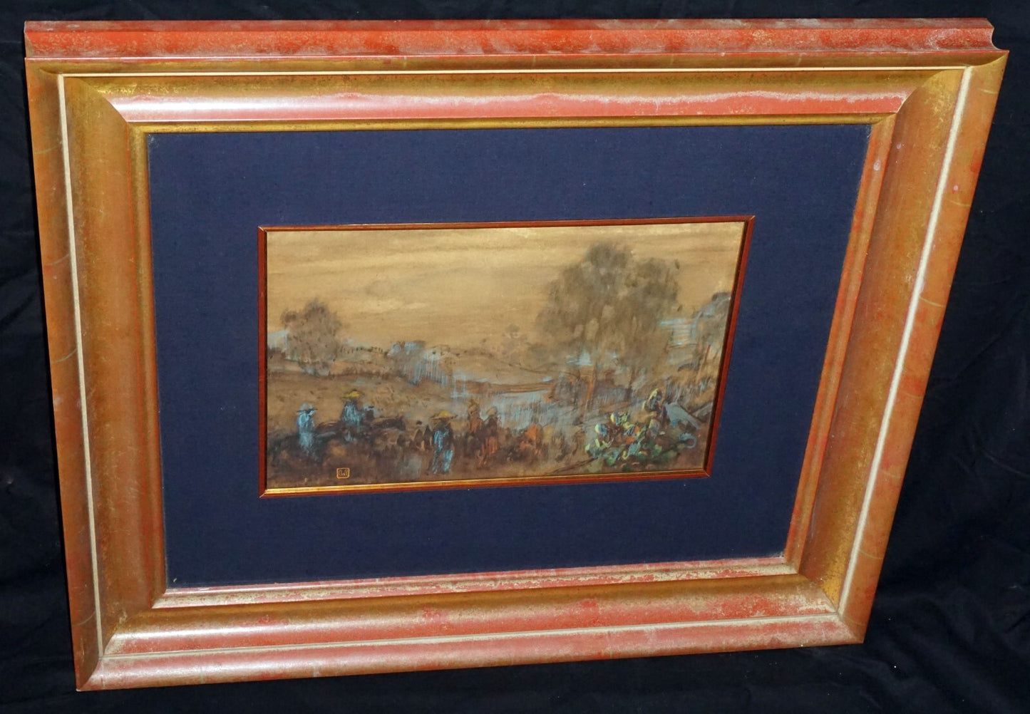1920s Hawaii WC & Pastel Painting Riding to Kula Maui by Charles Bartlett (LLA)
