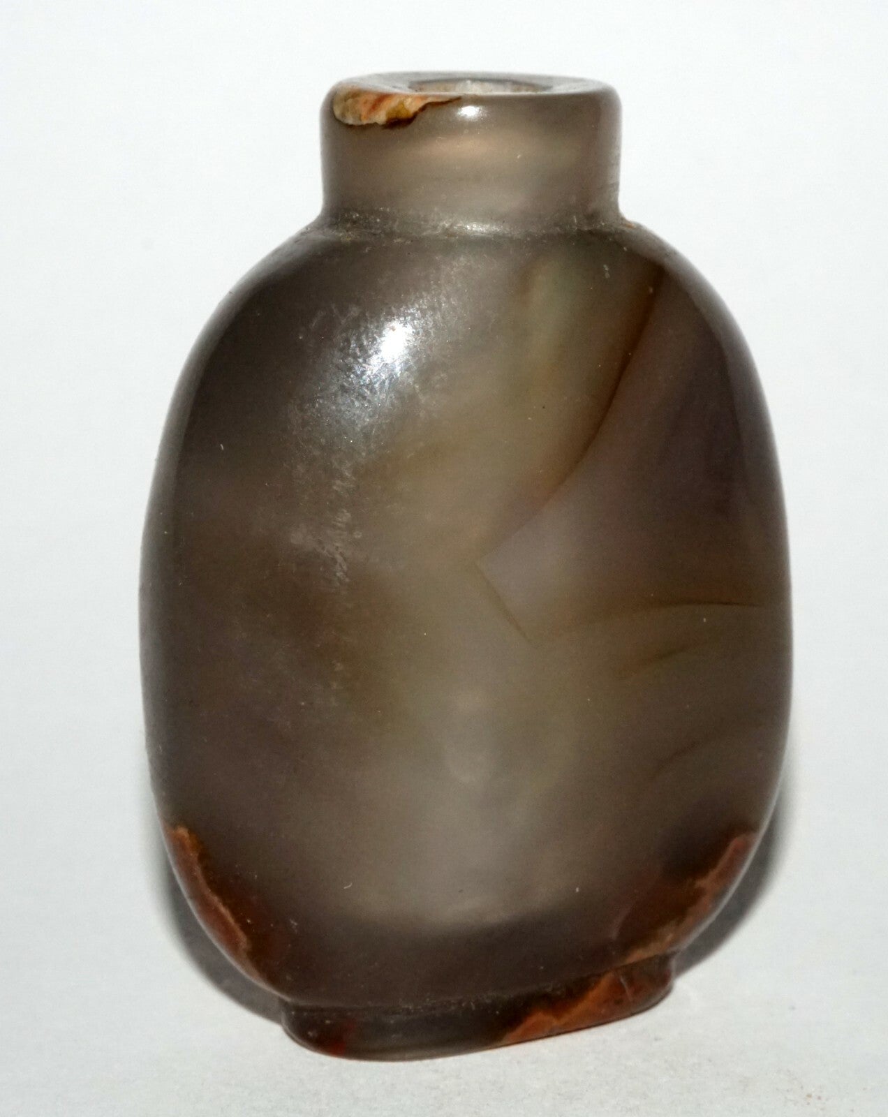 Vintage Chinese Semi Translucent Included Agate Snuff Bottle -  no top (LeS) G4