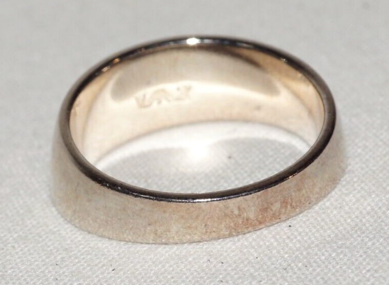 Pair of Wood & Sterling Silver Emporio Armani Rings Sz. 8.25 Original Box(InS)11