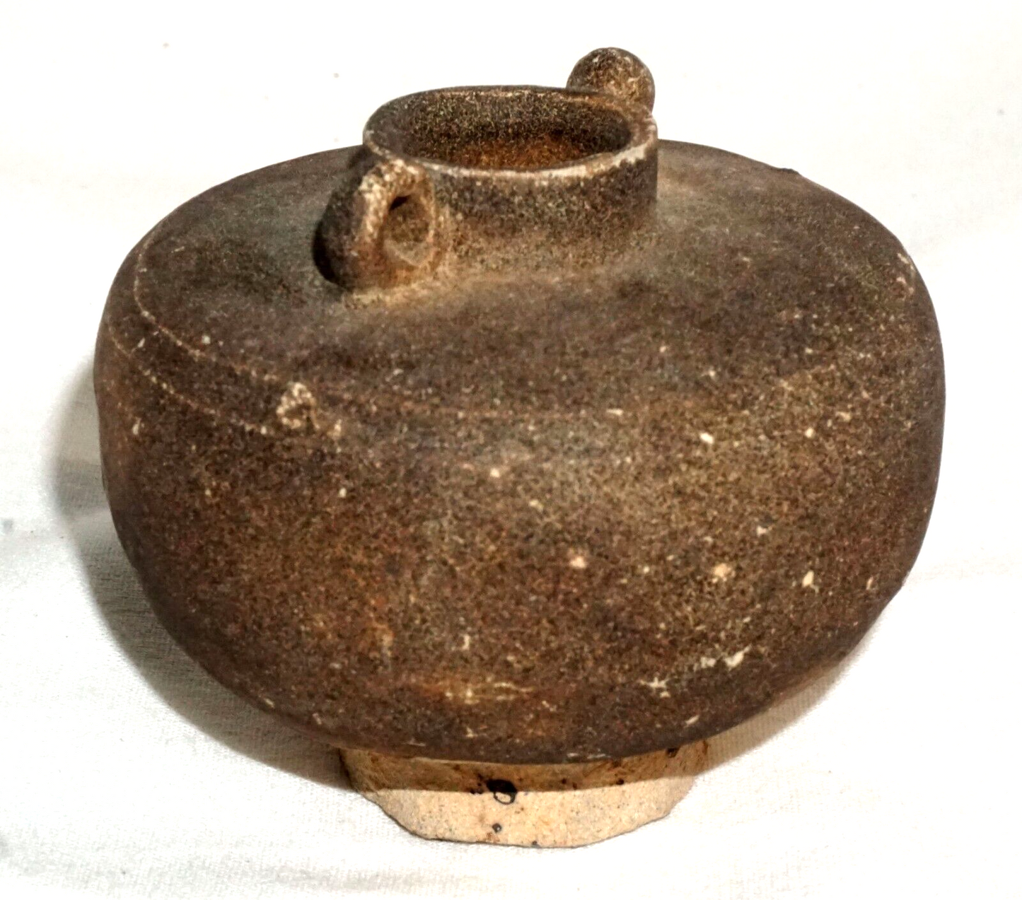 15C Thailand Sukhothai Sawankhalok Brown Glaze Jarlet w. Scroll Handles (JSt)31