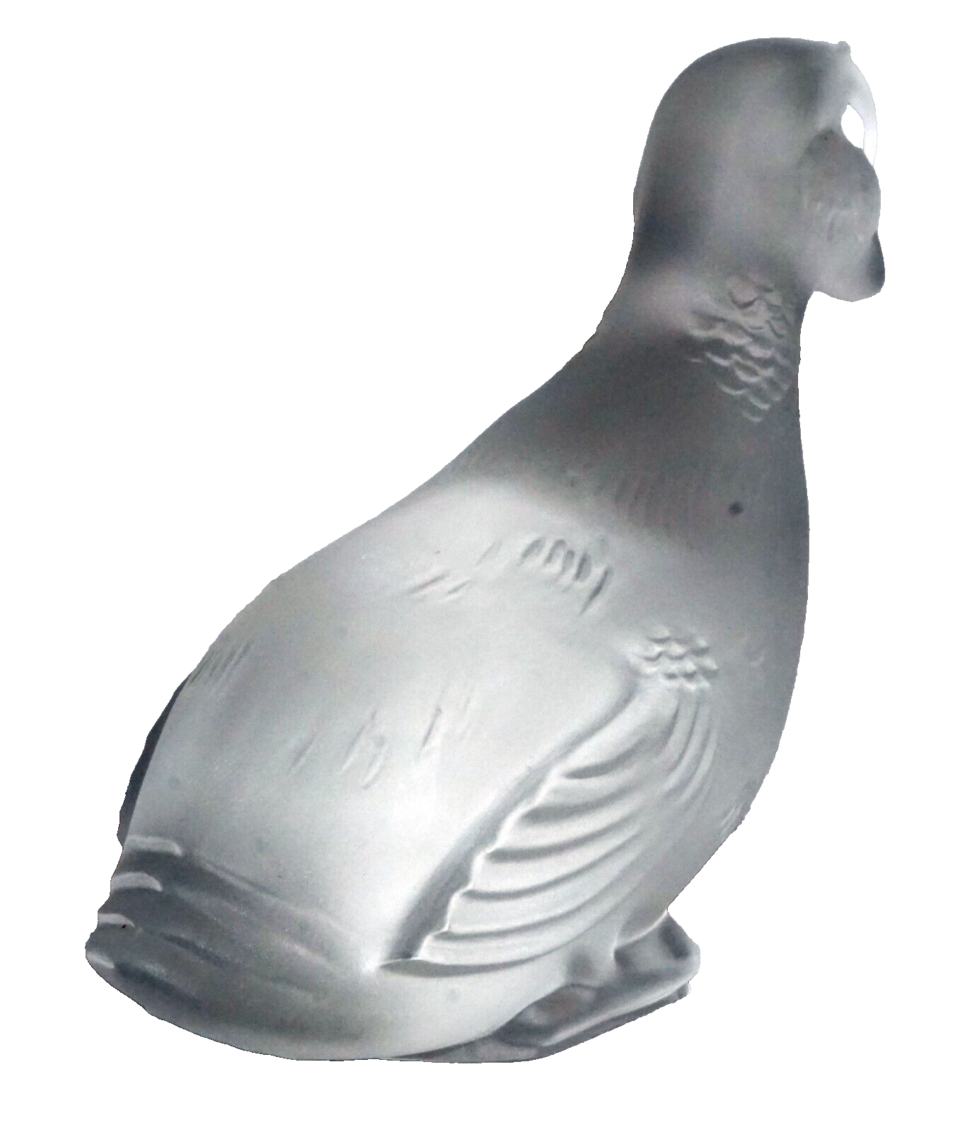 Vintage French Crystal Resting Duck Figurine Paperweight by Baccarat (Kai)