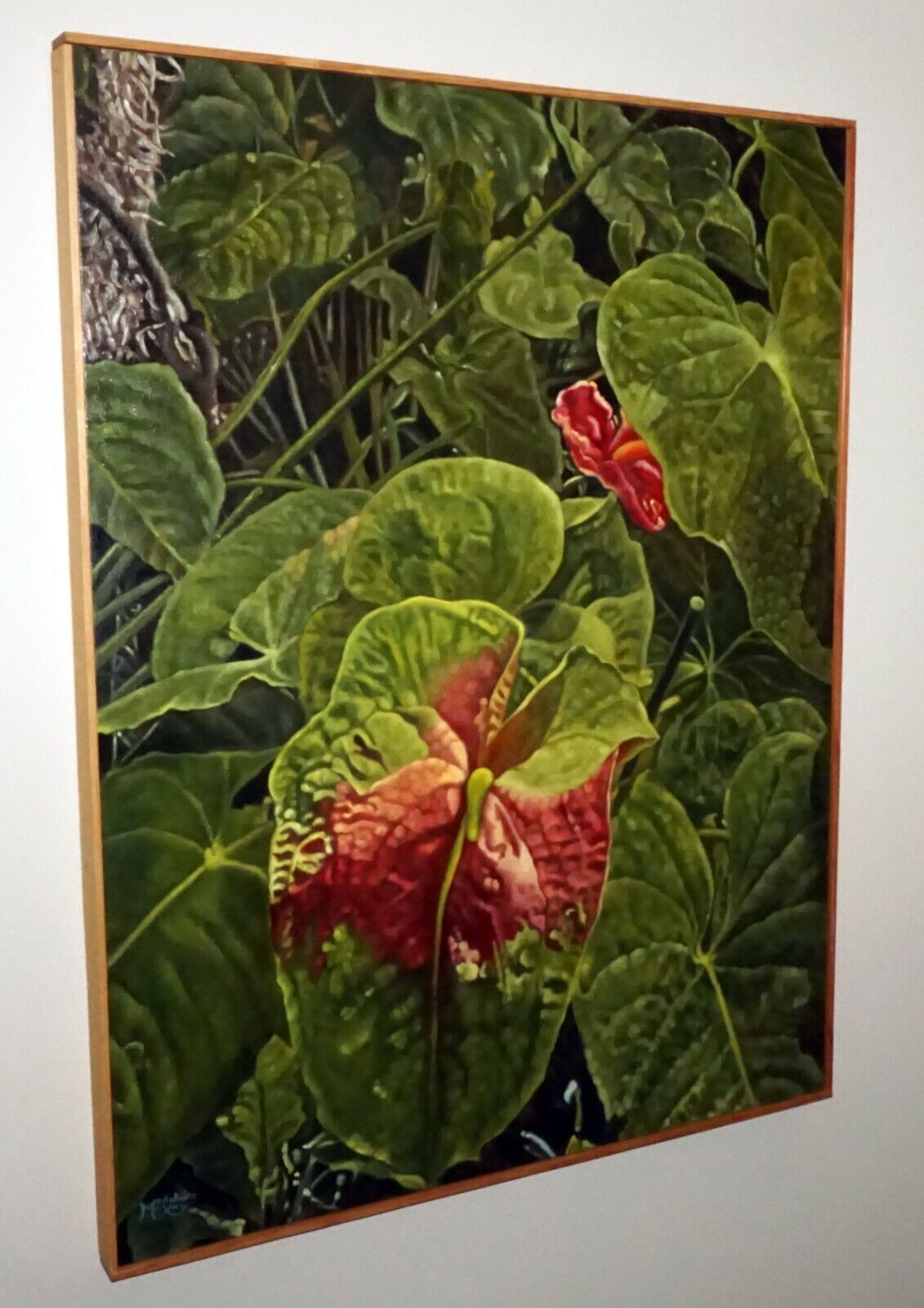 Hawaii Classic Realism Style Oil Painting Anthurium Obake Madeleine McKay (McM)